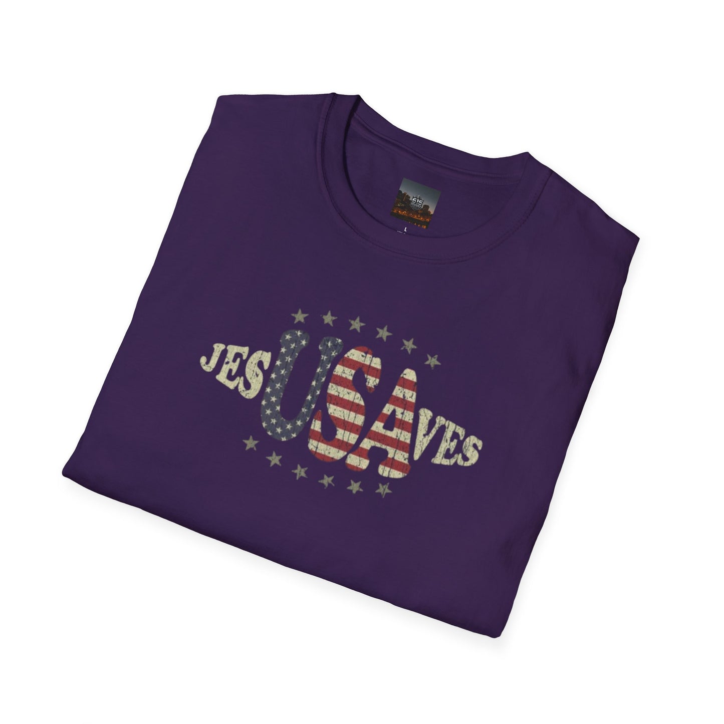 JesUSAves Patriotic T-Shirt — American Flag Christian Faith Tee