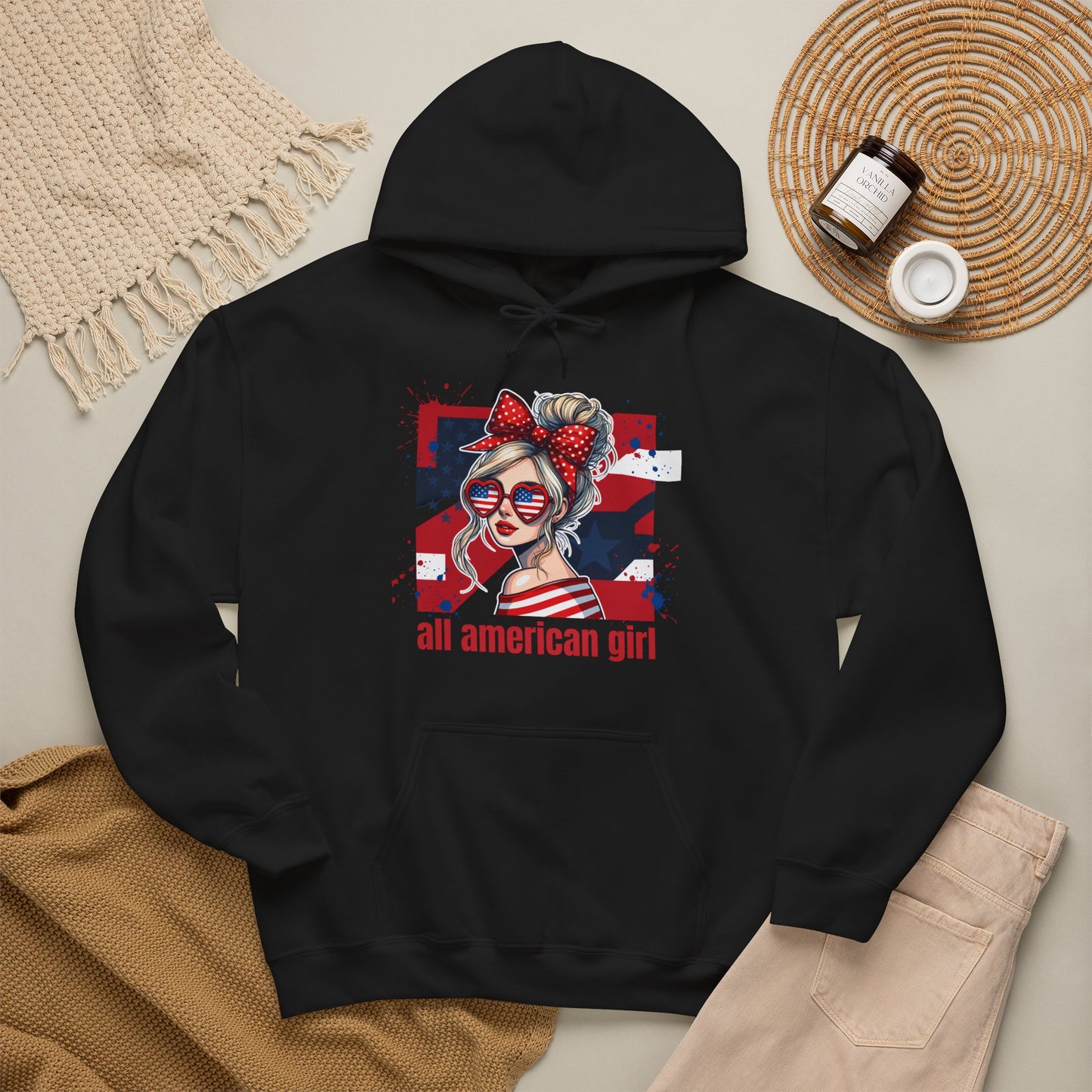 #250 All American Girl Patriotic Hoodie