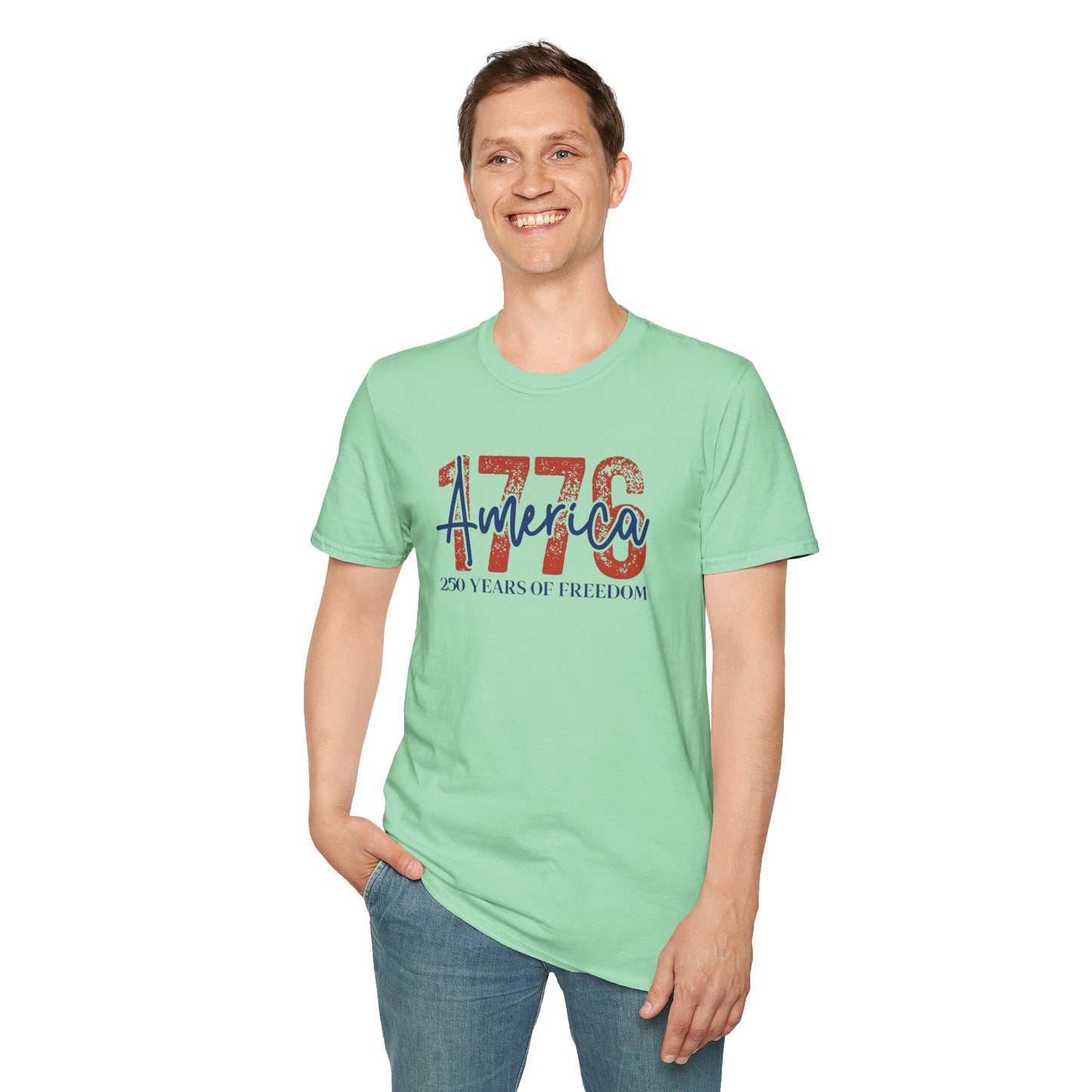 #250 1776 America: 250 Years of Freedom' Patriotic Independence Day Soft-Style Tee
