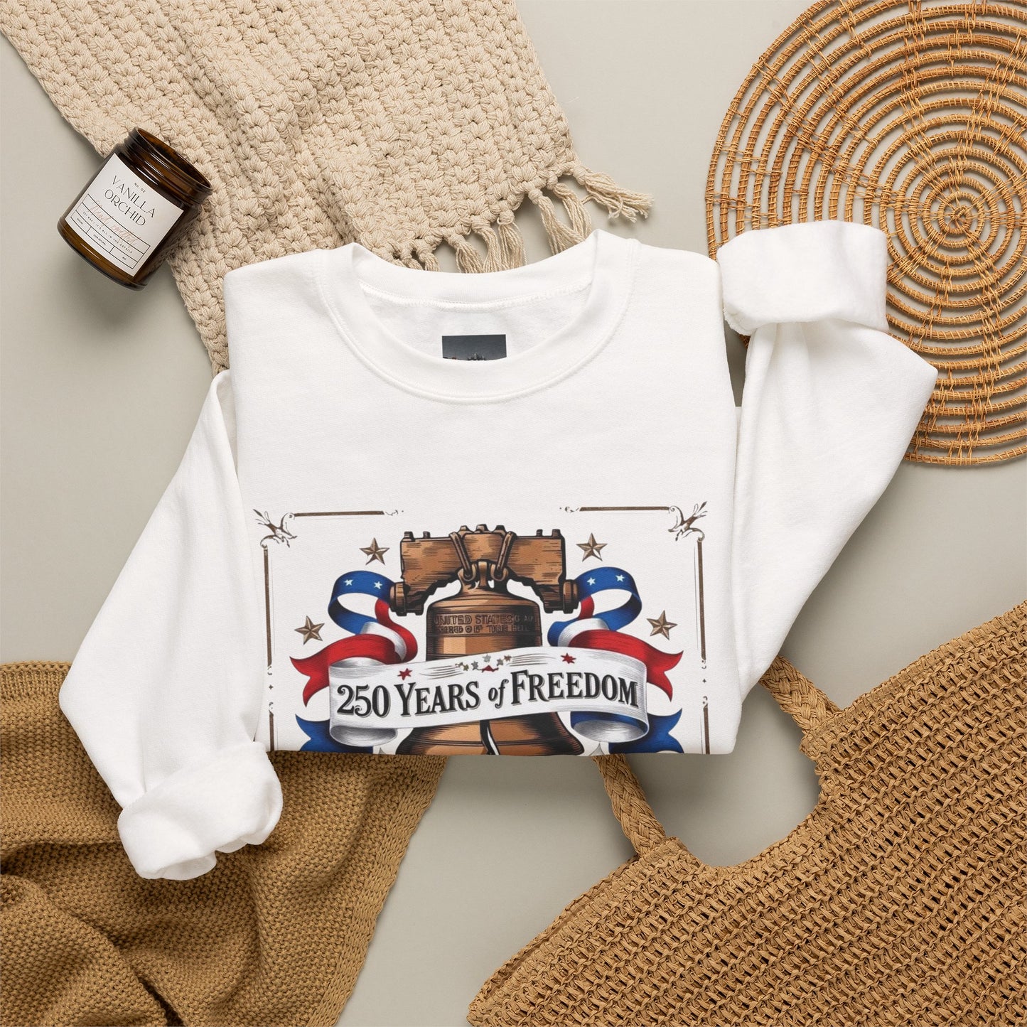 #250 250 Years of Freedom Liberty Bell Crewneck Sweatshirt