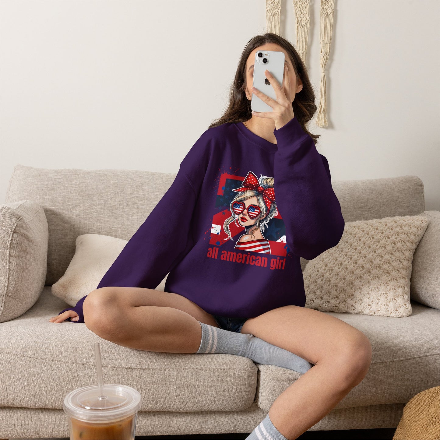 #250 All American Girl Patriotic Sweatshirt