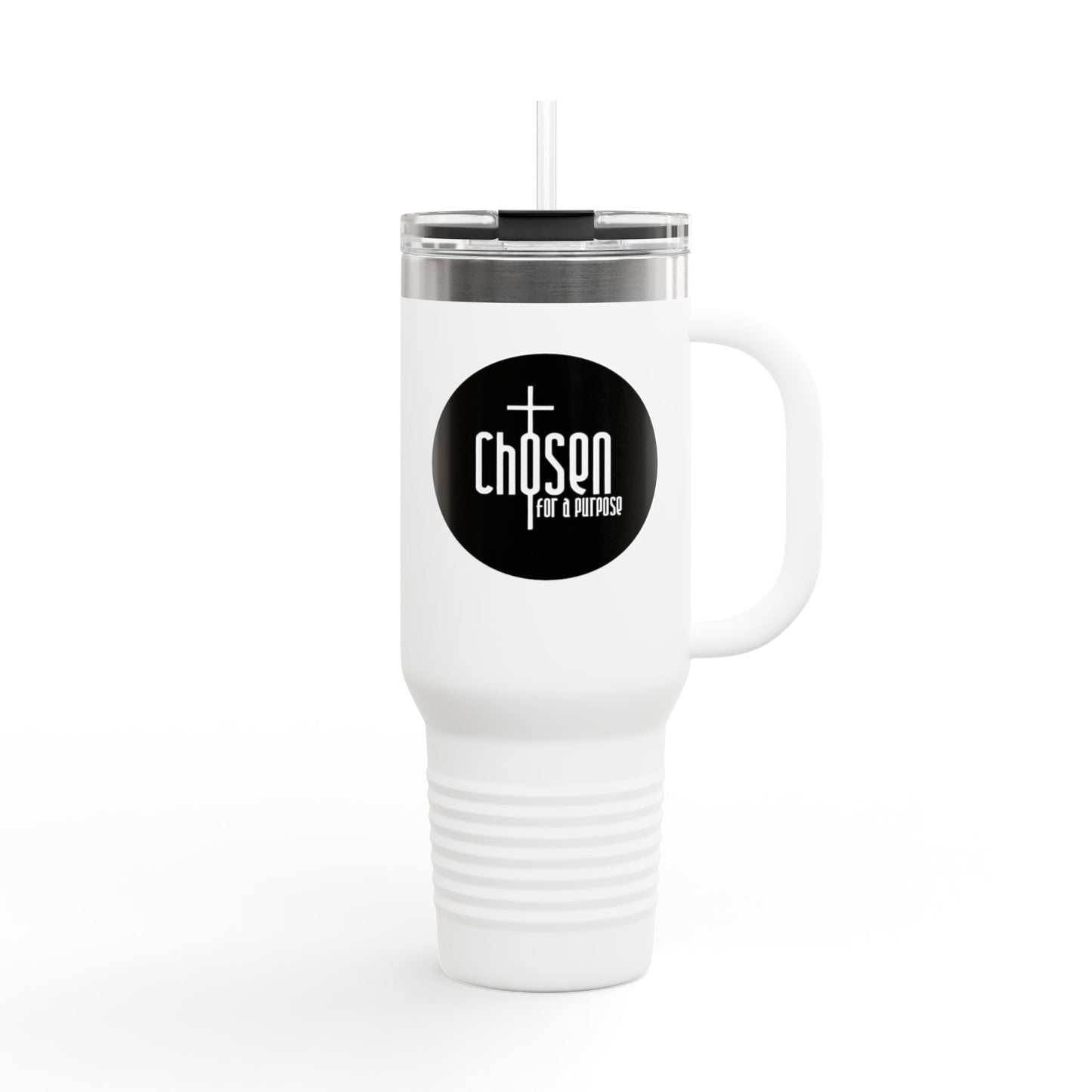 Chosen for a Purpose 40oz Insulated Travel Mug — Faith Logo Stainless Tumbler
