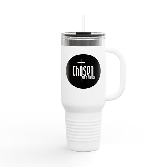 Chosen for a Purpose 40oz Insulated Travel Mug — Faith Logo Stainless Tumbler