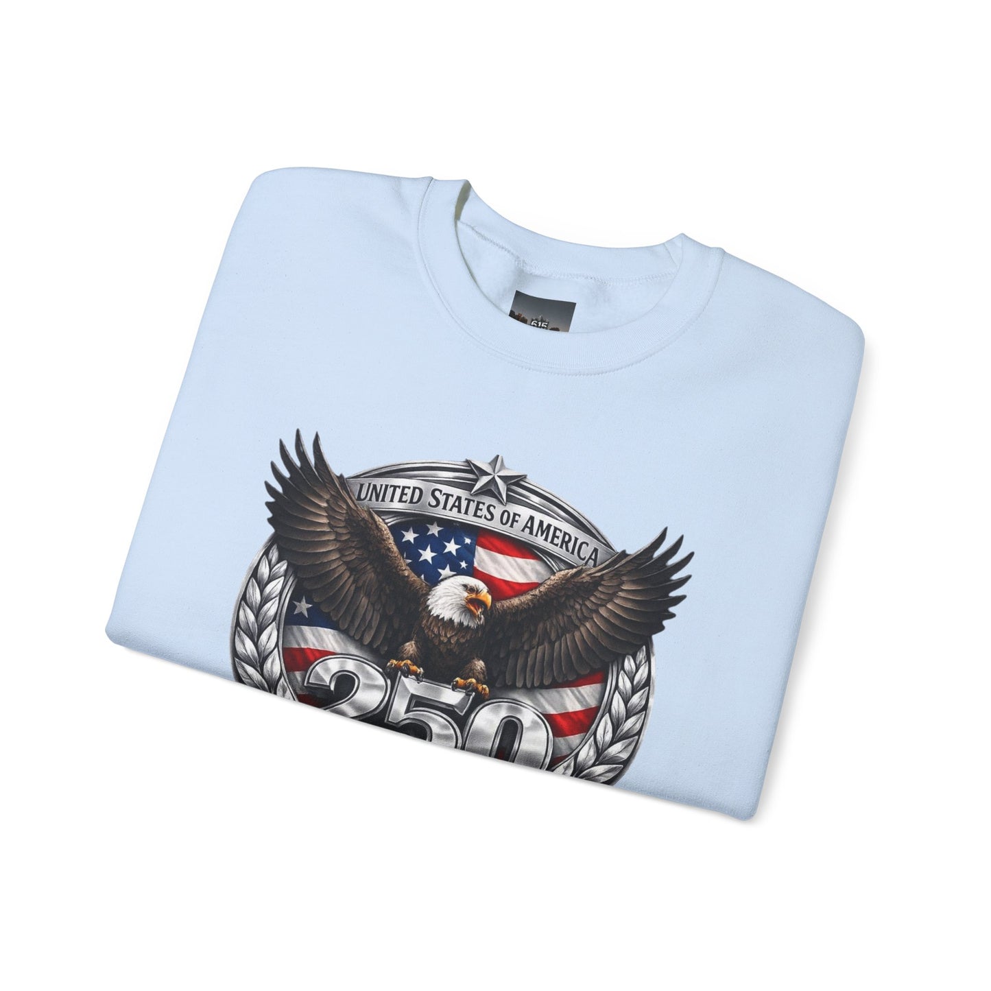 #250 Patriotic Bald Eagle 250 United States Emblem Crewneck Sweatshirt