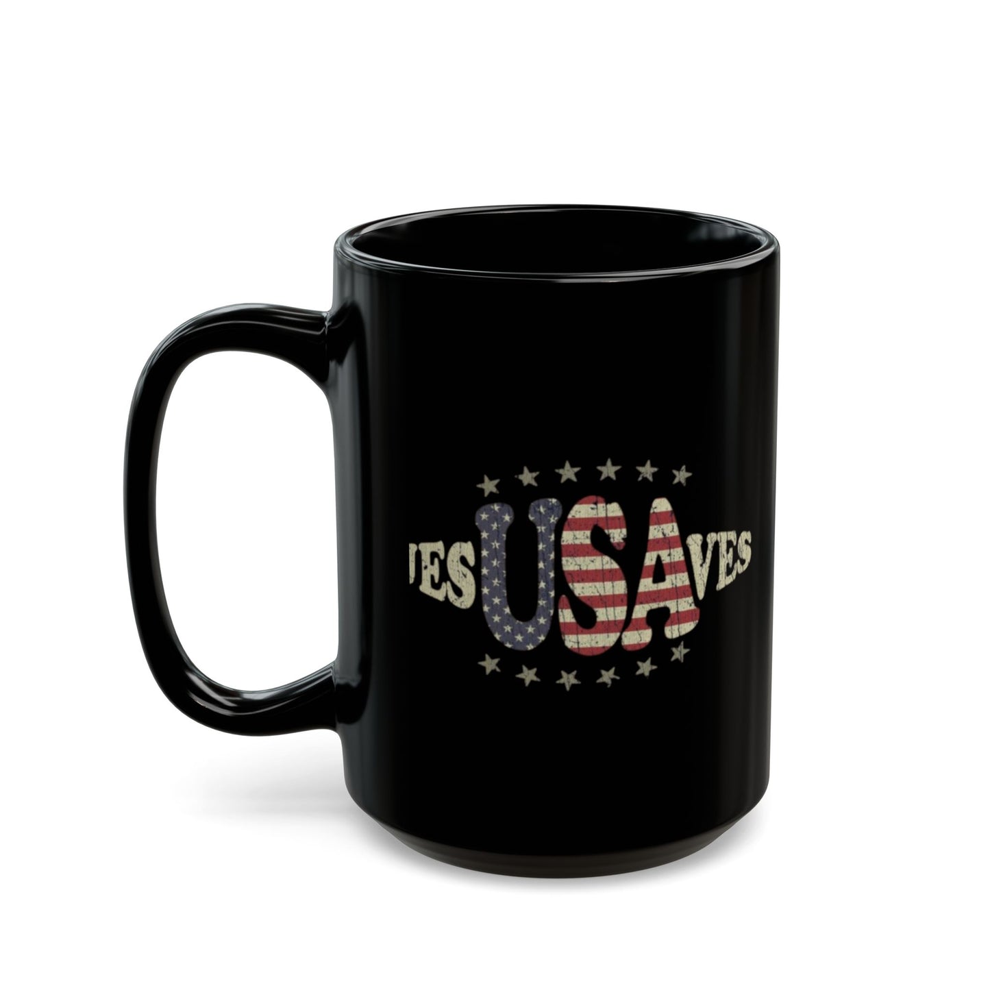 JesUSAves Patriotic Mug — Patriotic American Flag Christian Faith Christian 15oz
