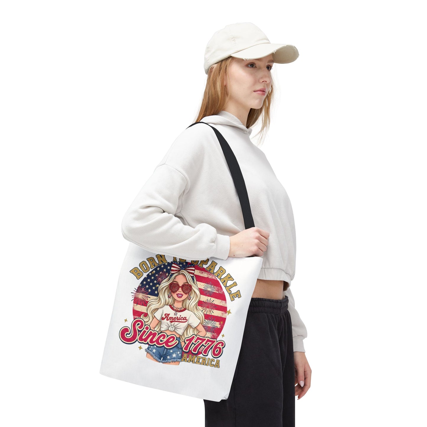 #250 "Born to Sparkle Since 1776" Patriotic Tote Bag