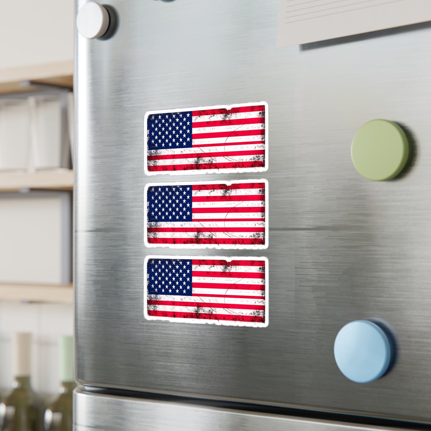 #250 Distressed American Flag Vinyl Decal — Kiss-Cut USA Sticker