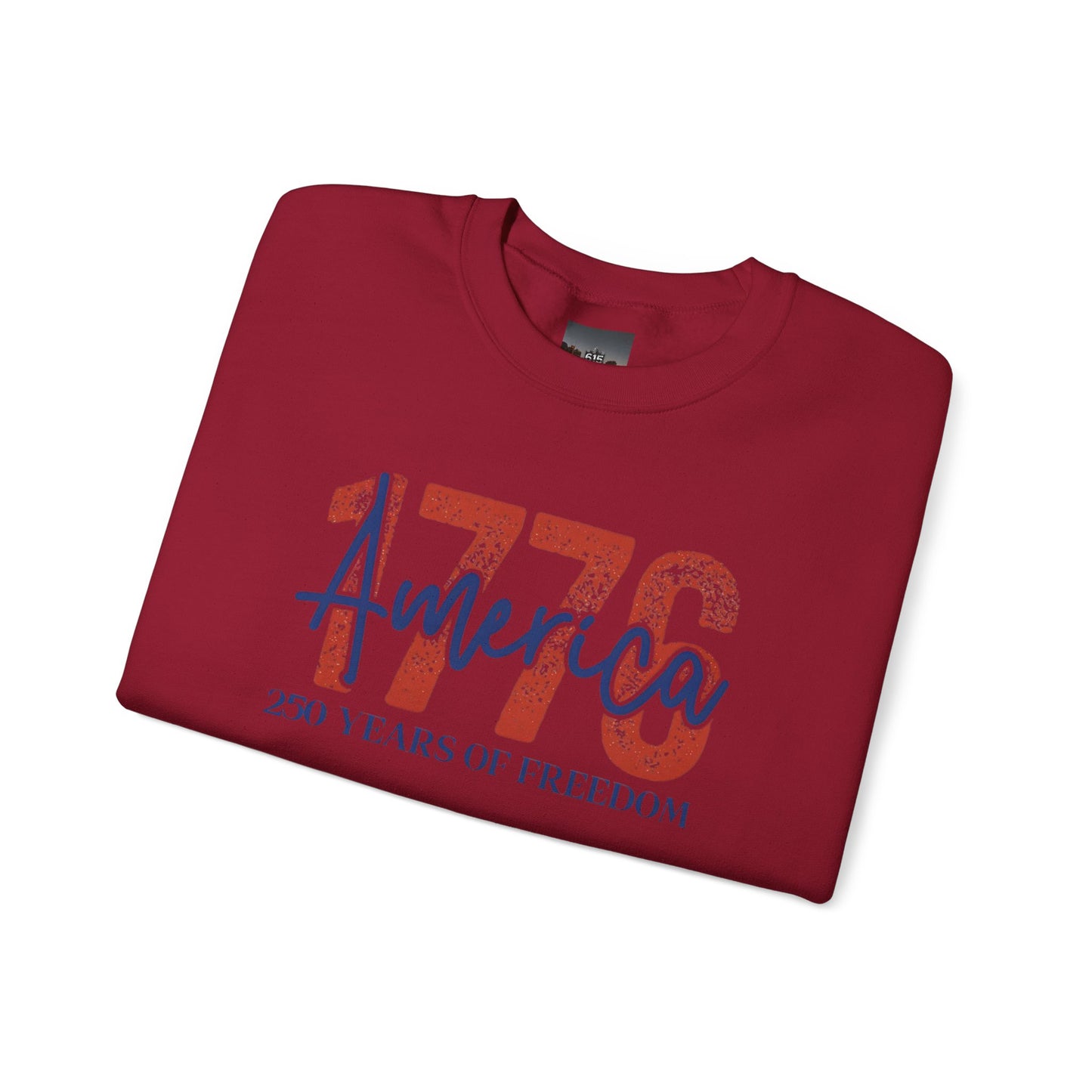 #250 1776 America: 250 Years of Freedom' Patriotic Independence Day Crewneck Sweatshirt