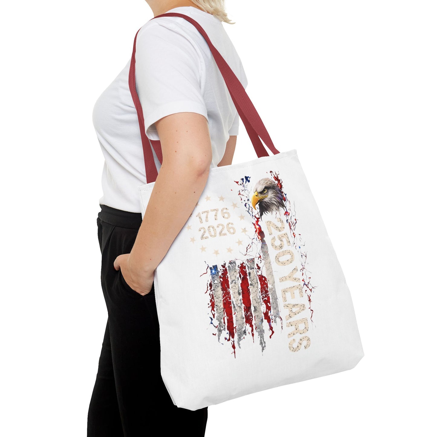 #250 1776-2026 250 Years USA Bicentennial Eagle Tote Bag