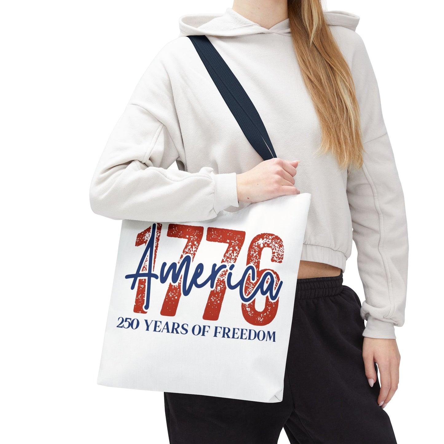 #250 1776 America: 250 Years of Freedom' Patriotic Independence Day Tote Bag