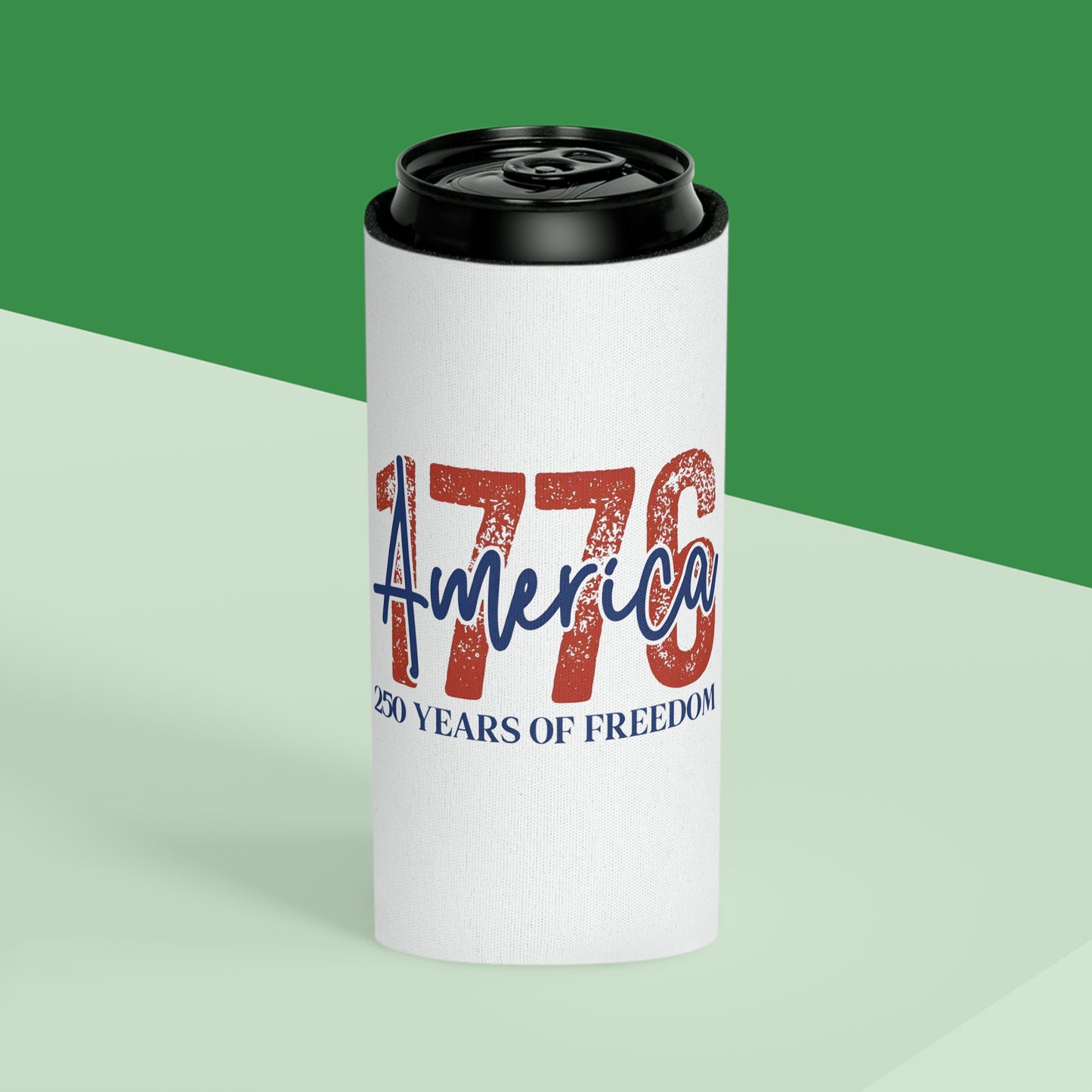 #250 1776 America: 250 Years of Freedom' Patriotic Independence Day Can Cooler - Beverage Koozie