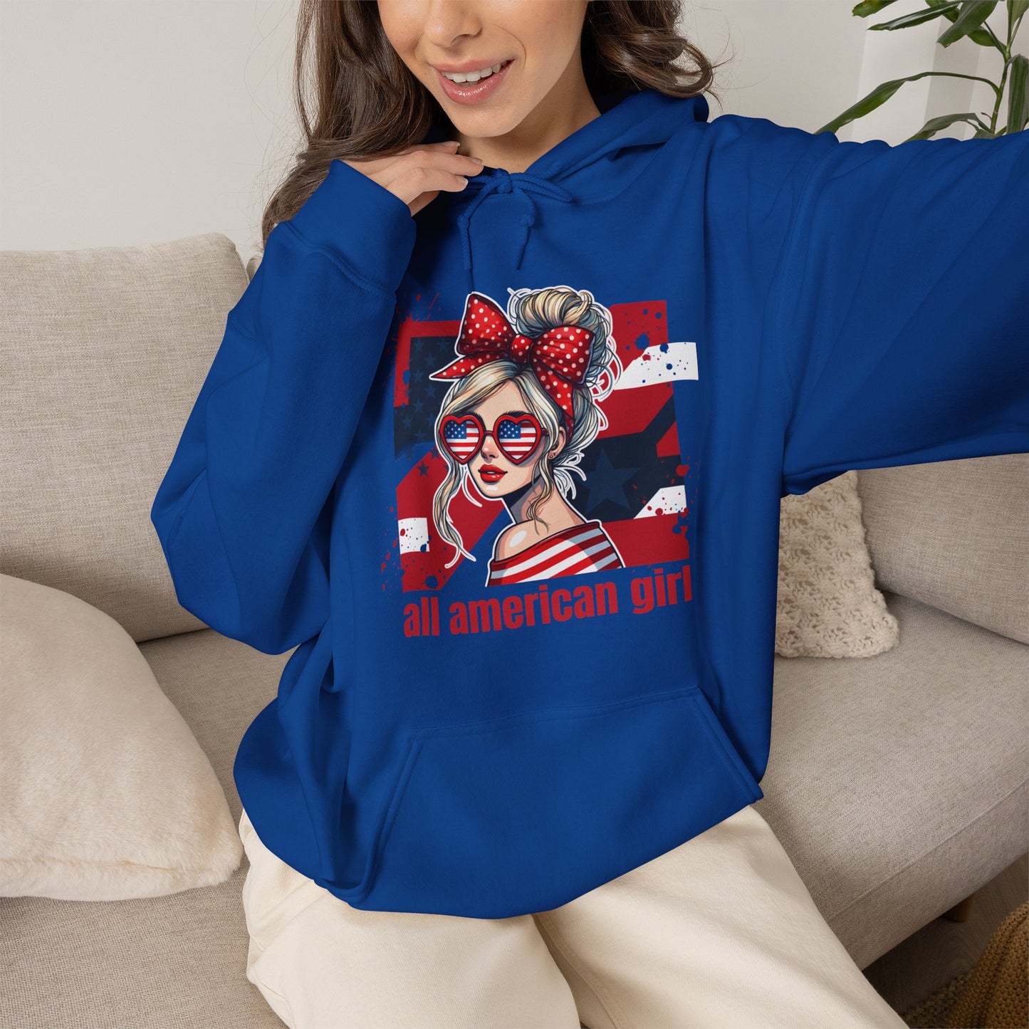 #250 All American Girl Patriotic Hoodie