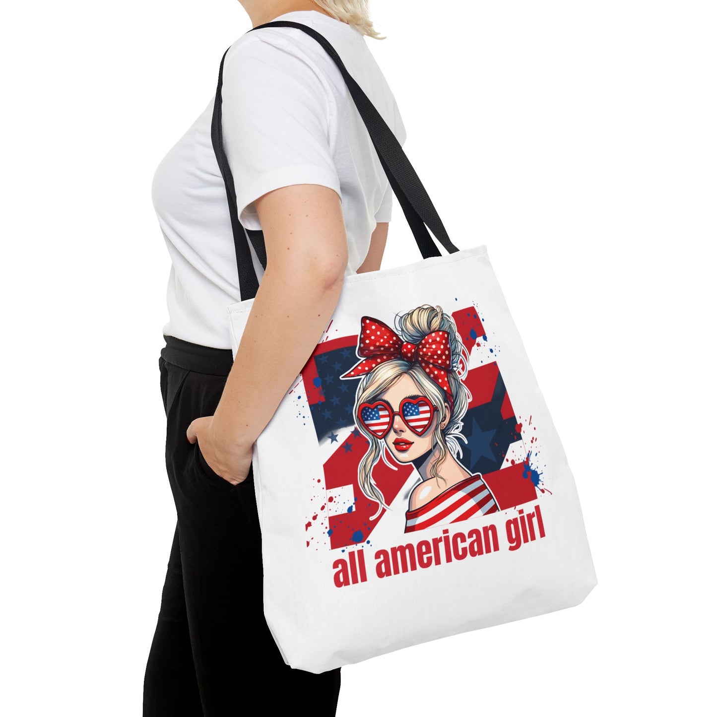 #250 All American Girl Patriotic Tote Bag