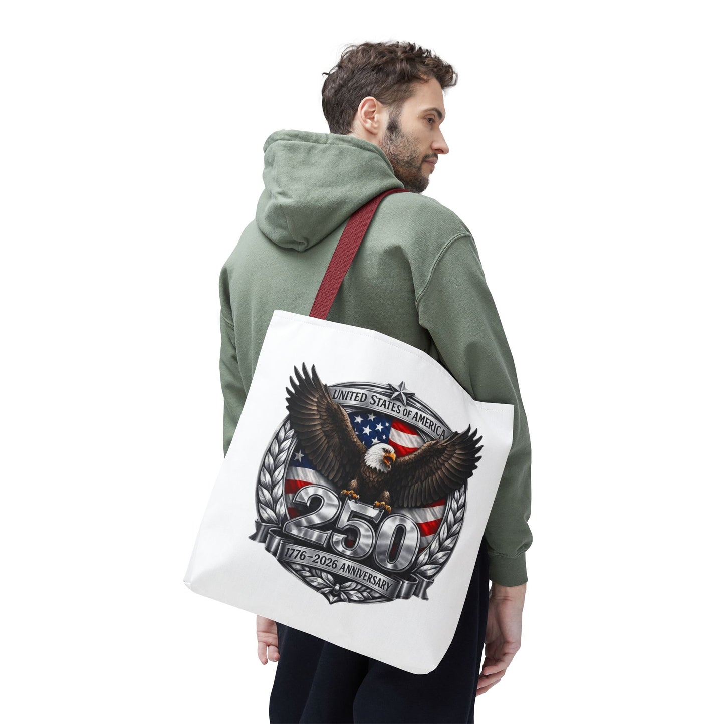 #250 Patriotic Bald Eagle 250 United States Emblem Tote Bag