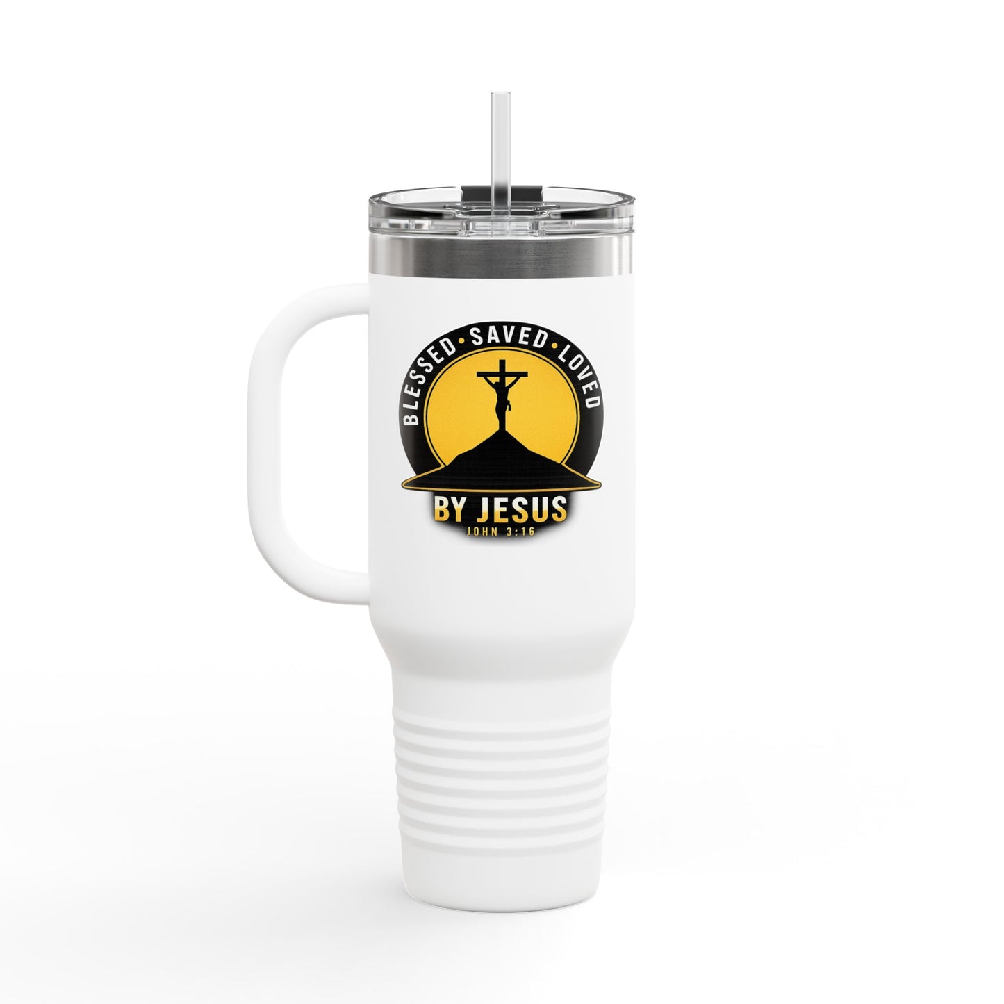 Blessed • Saved • Loved by Jesus Christian 40oz Insulated Travel Mug