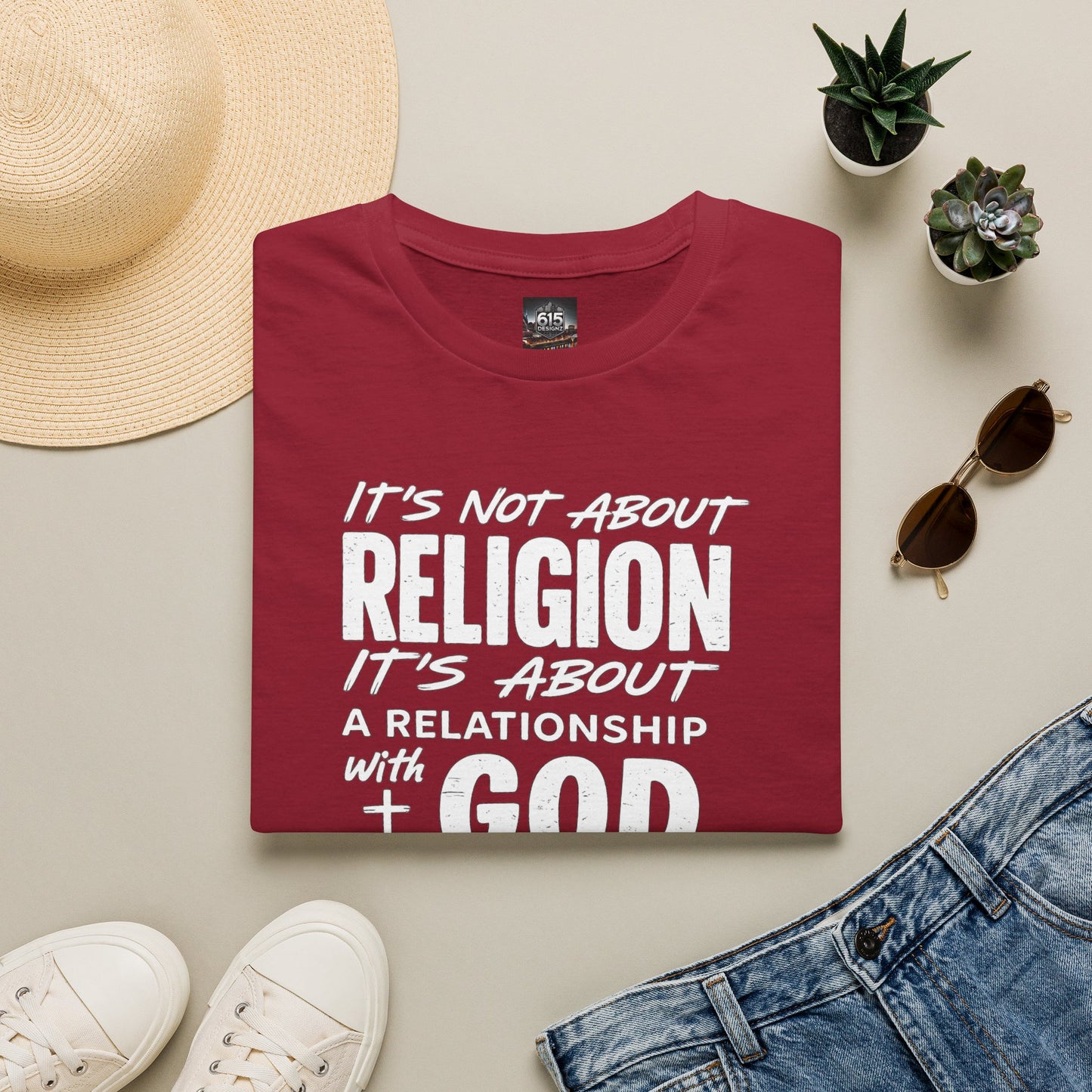 It's Not About Religion, It's About a Relationship with God - Christian Message T-Shirt
