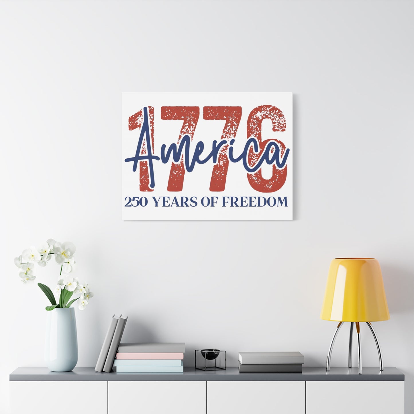 #250 1776 America: 250 Years of Freedom' Patriotic Independence Day Matte Canvas Wall Art