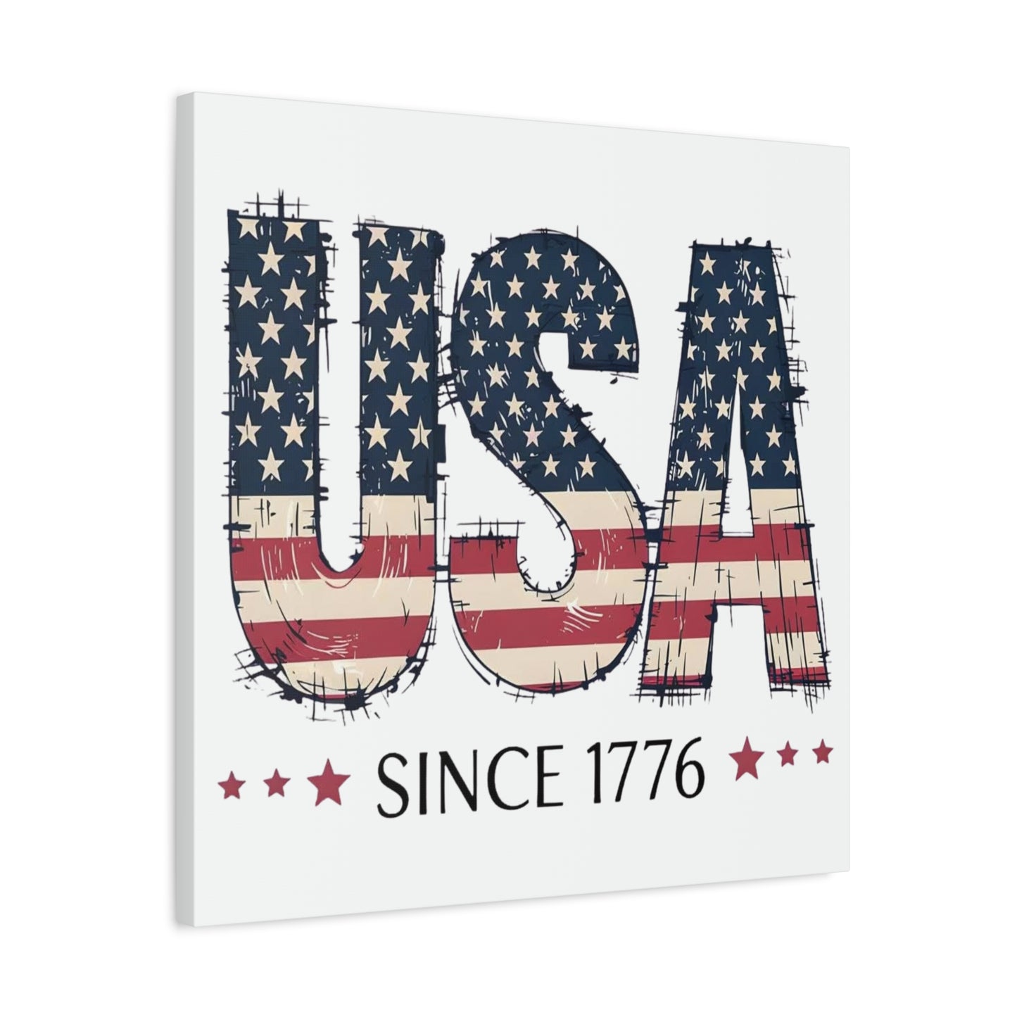 #250 USA Flag "USA Since 1776" Patriotic Matte Canvas Wall Art