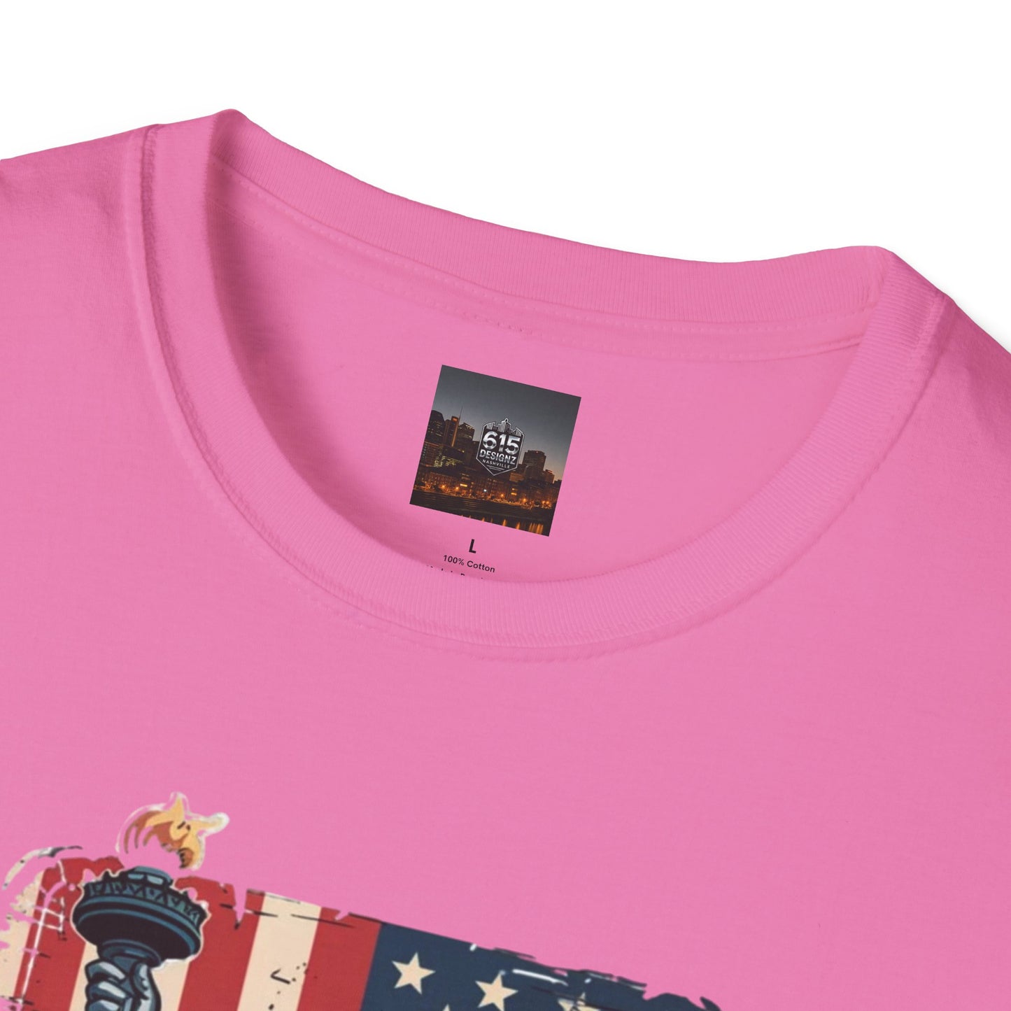 #250 Statue of Liberty American Flag 'America' Patriotic Independence Day T‑Shirt