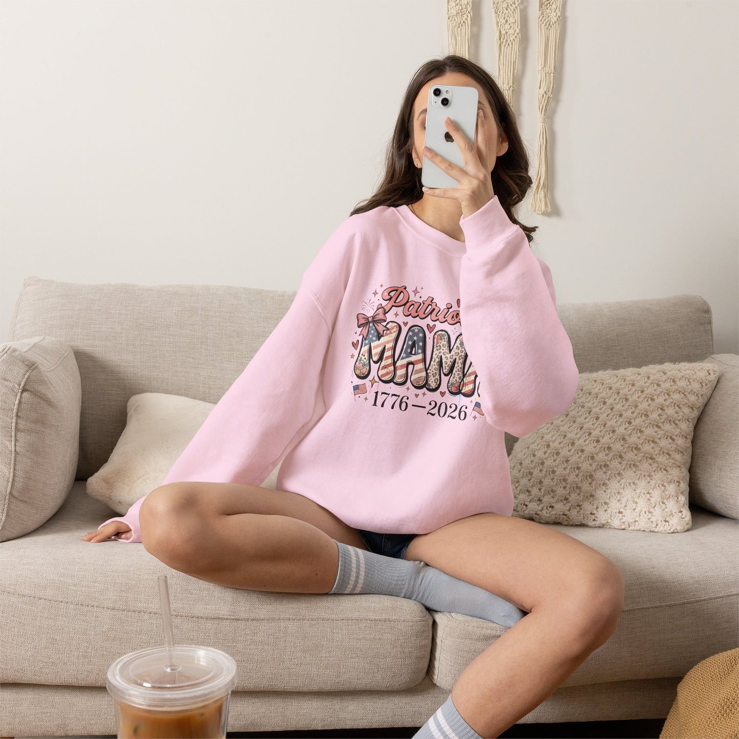 #250 Patriotic Mama 1776–2026 American Flag Sweatshirt