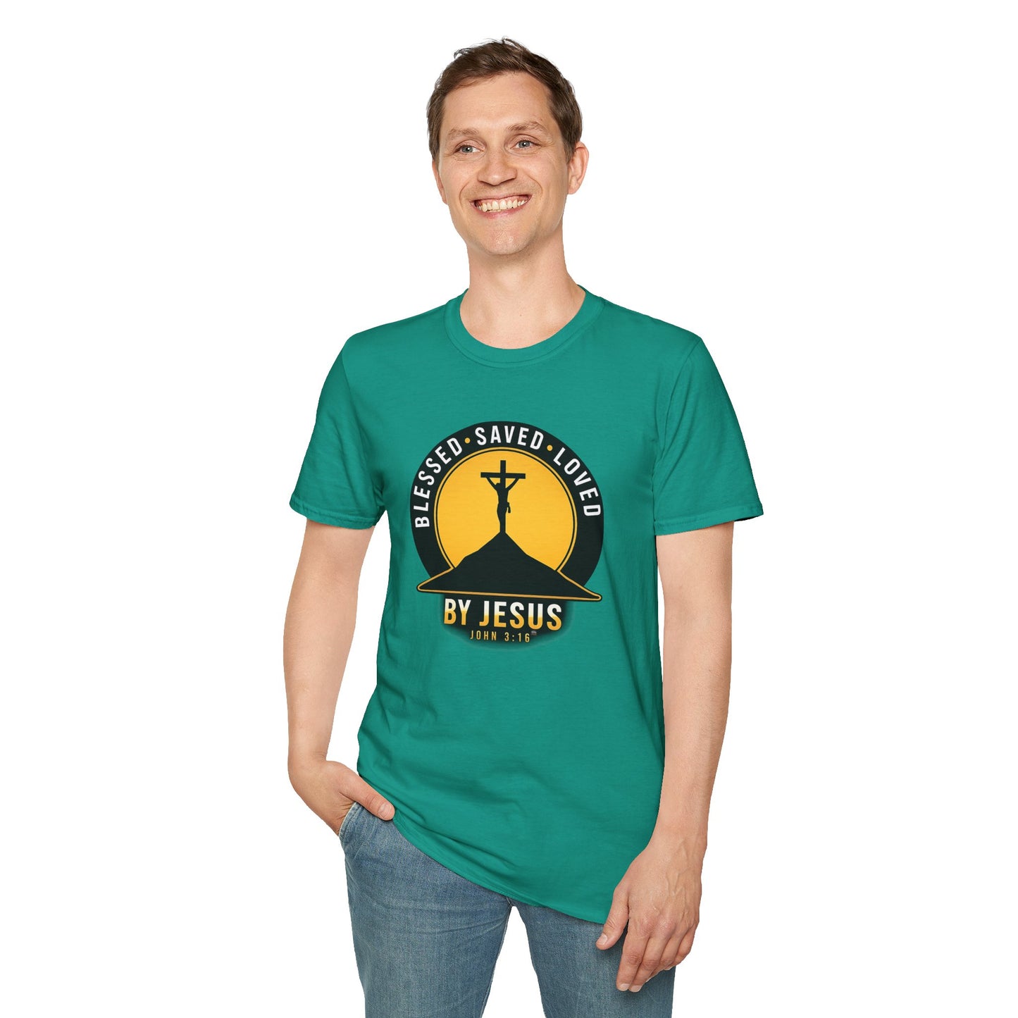 Blessed • Saved • Loved by Jesus T-Shirt — Christian Faith Tee