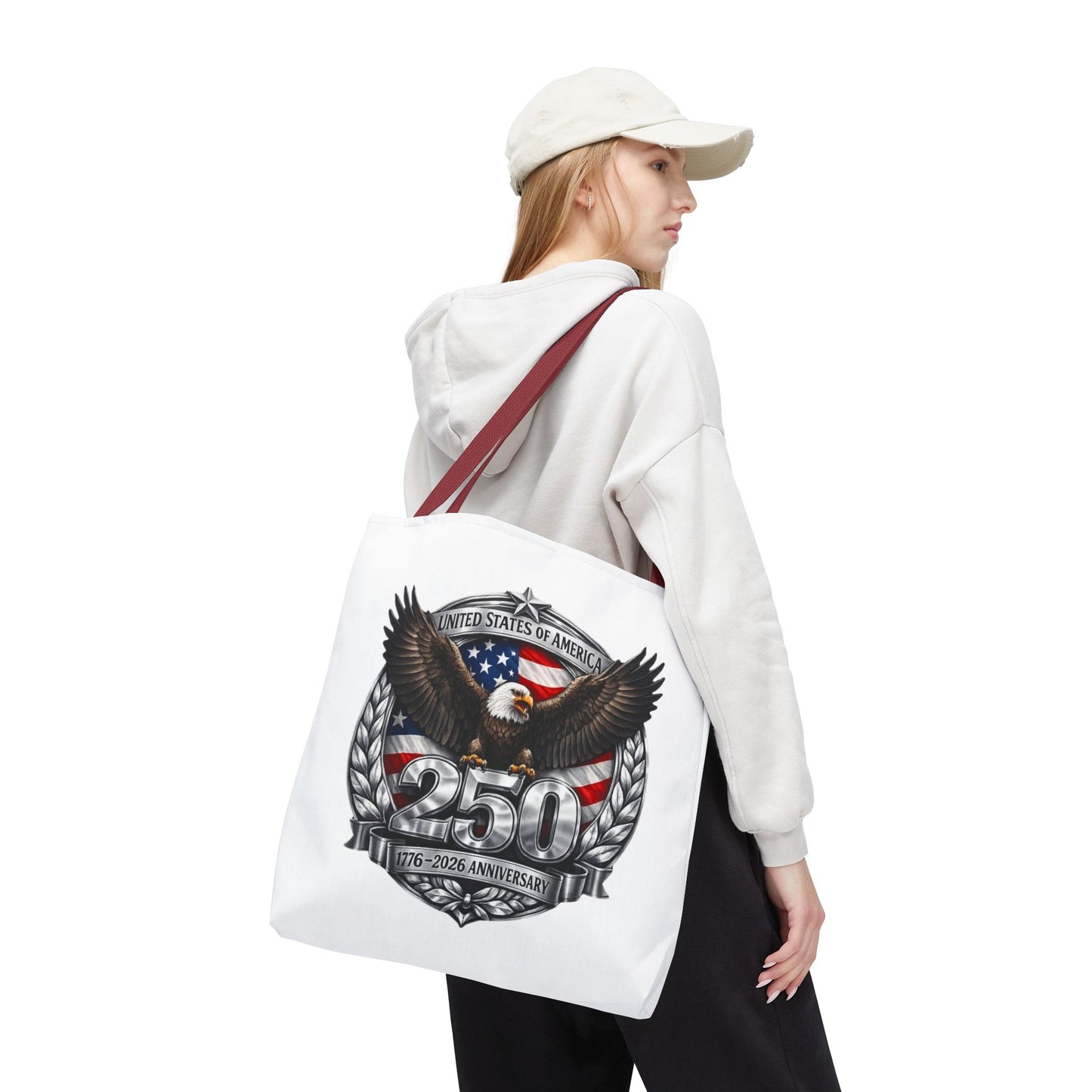 #250 Patriotic Bald Eagle 250 United States Emblem Tote Bag