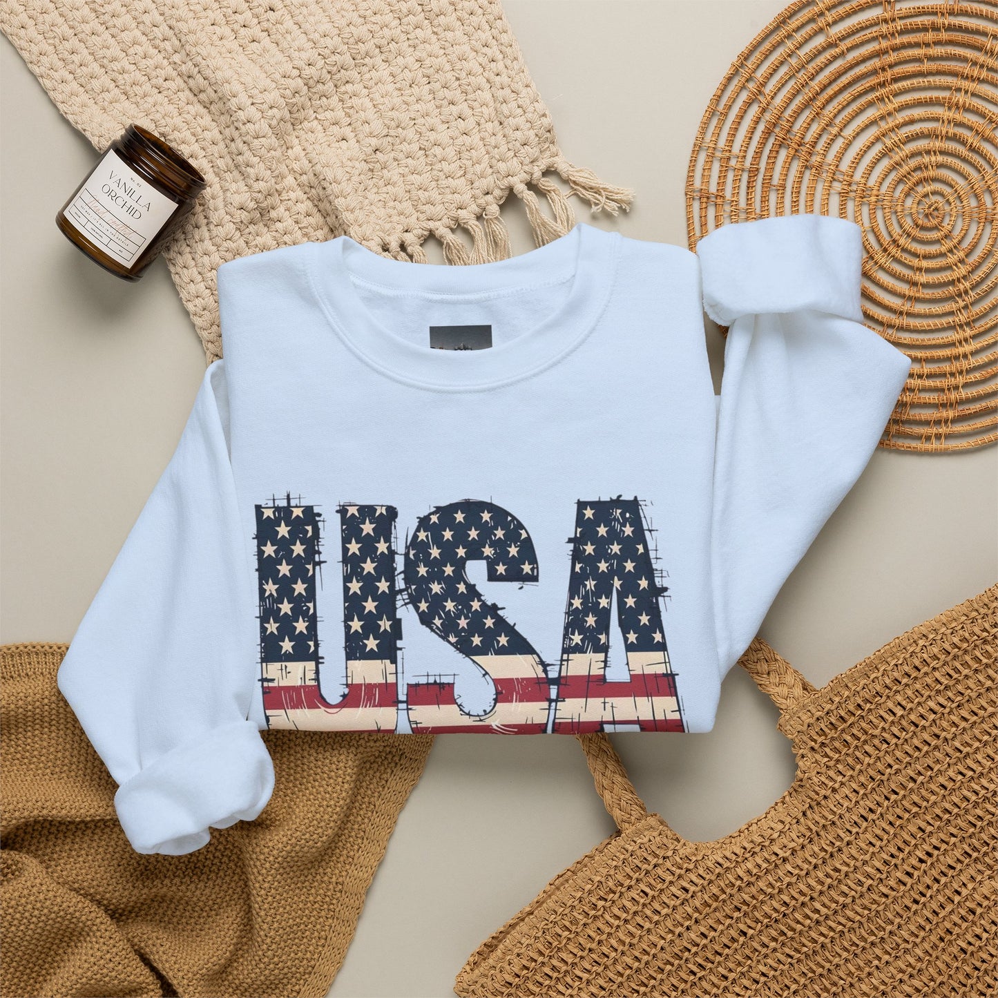 #250 USA Flag "USA Since 1776" Patriotic Crewneck Sweatshirt