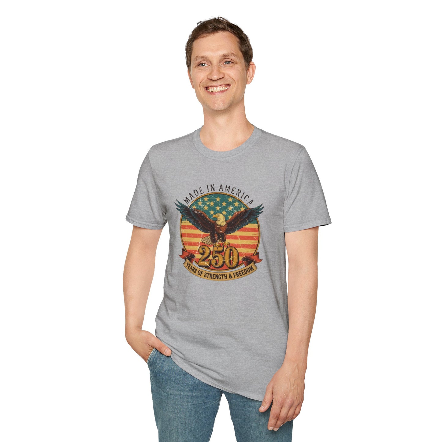 #250 Made in America Eagle 250th Anniversary Patriotic T-Shirt