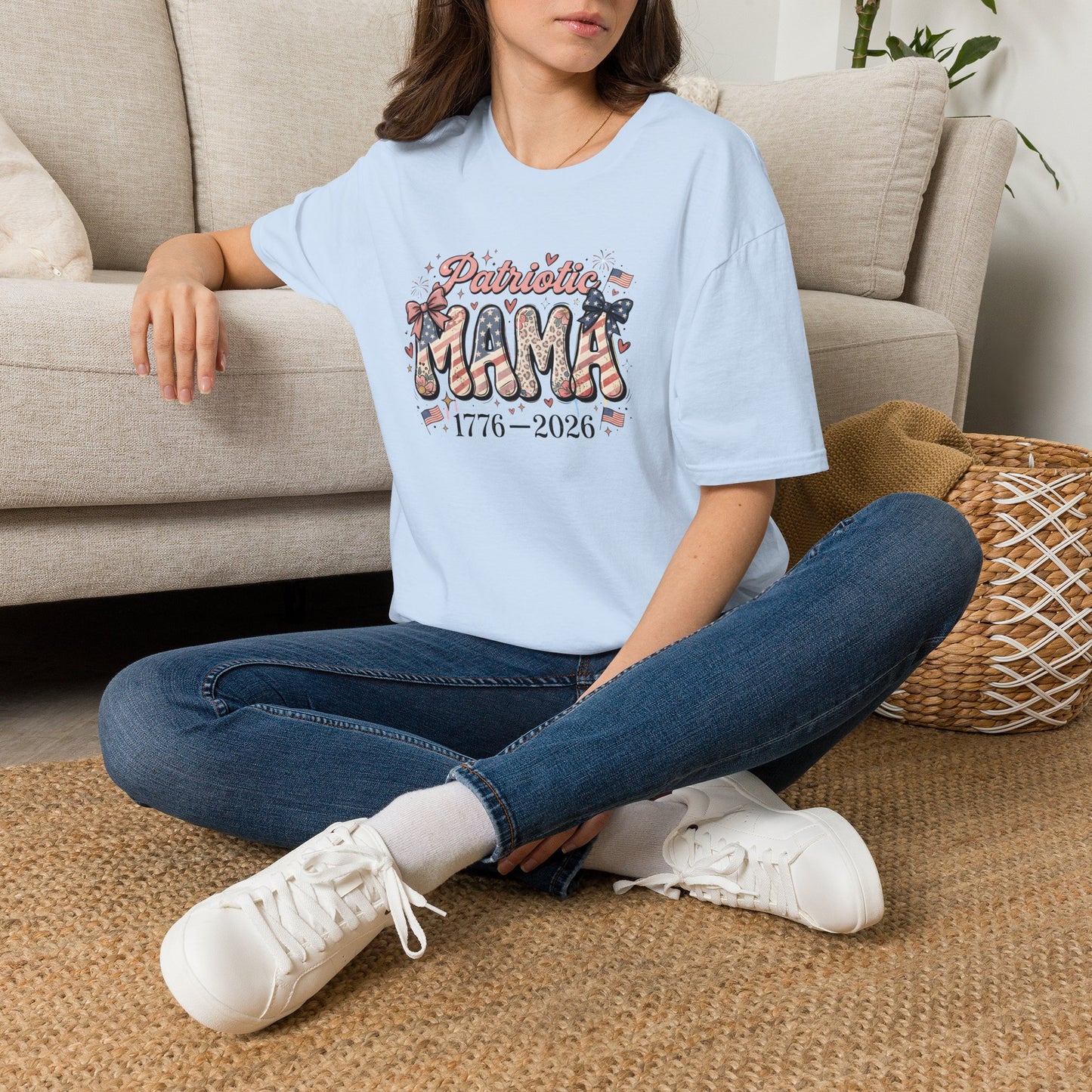 #250 Patriotic Mama 1776–2026 American Flag T-Shirt