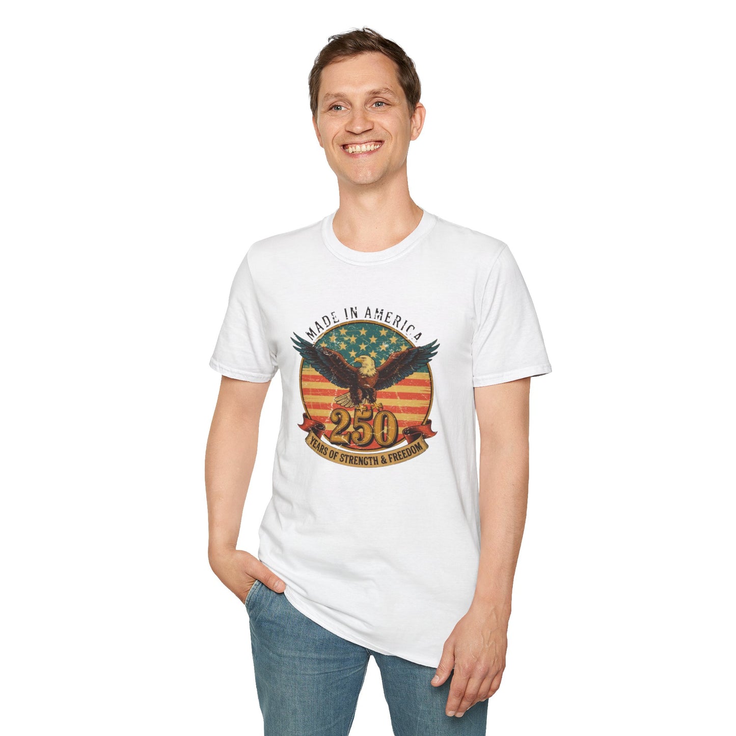 #250 Made in America Eagle 250th Anniversary Patriotic T-Shirt