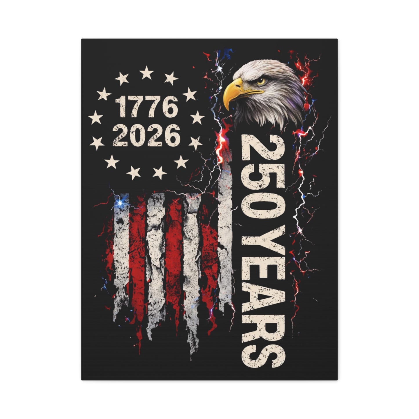 #250 1776-2026 250 Years USA Bicentennial Eagle Matte Canvas Wall Art