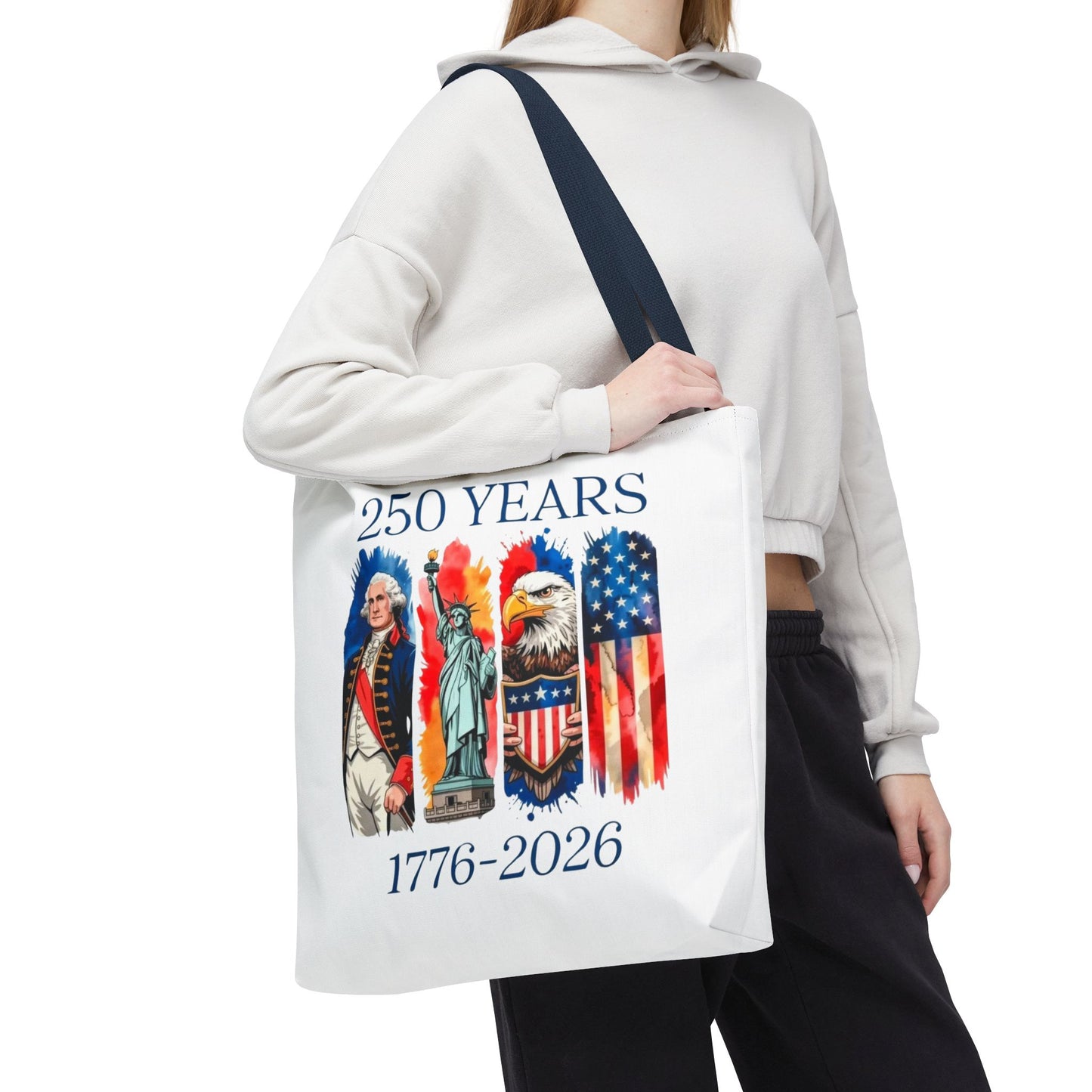 #250 250 Years American History Celebration 1776–2026 Patriotic Tote Bag