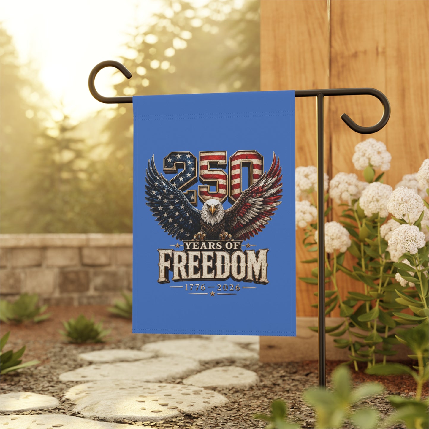#250 250 Years of Freedom Eagle Patriotic American Flag Anniversary (1776–2026) Garden Flag — House Banner
