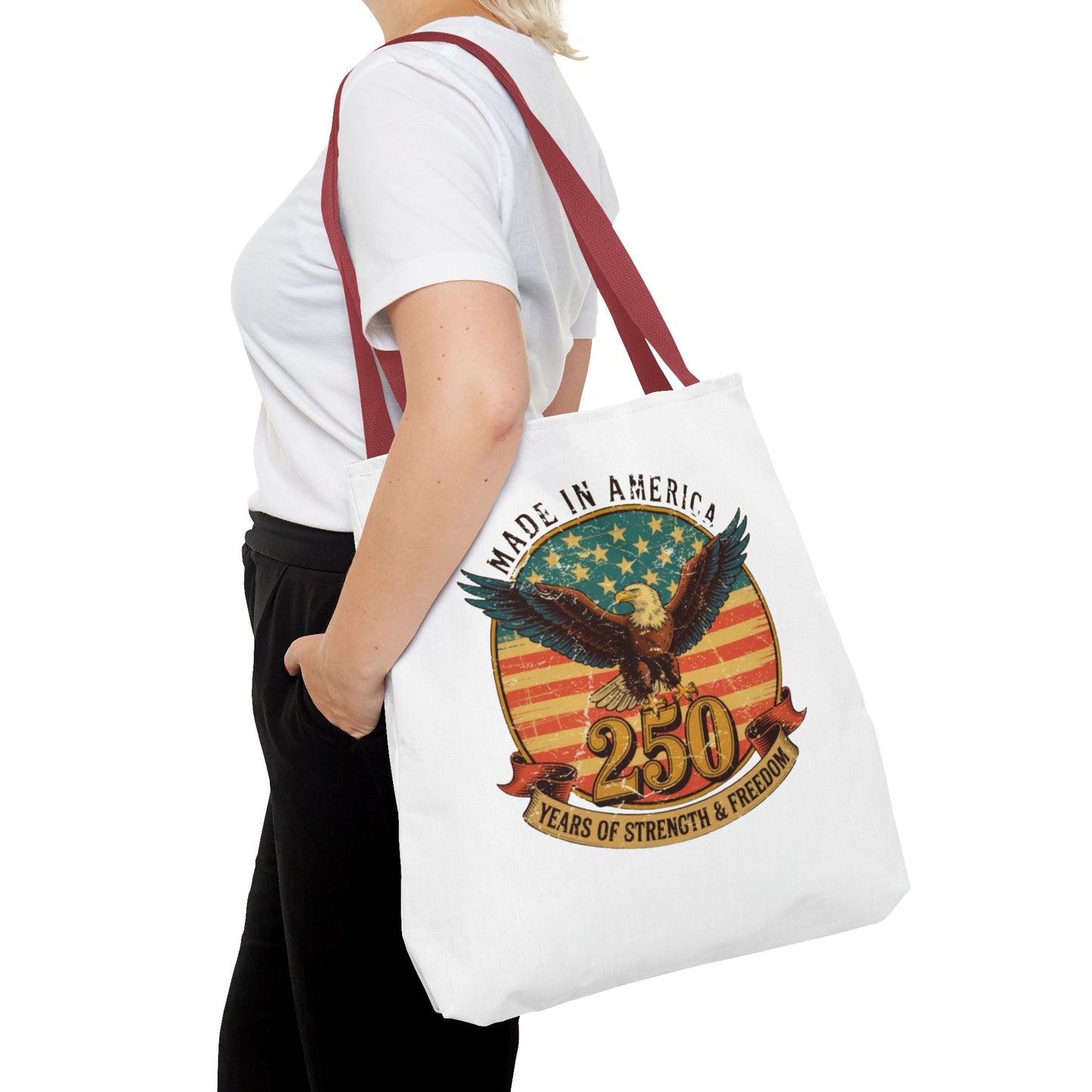 #250 Made in America Eagle 250th Anniversary Patriotic Tote Bag