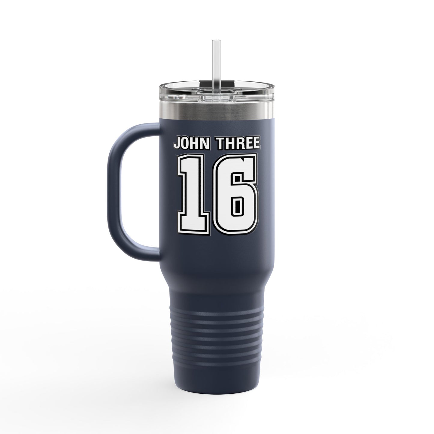 John Three 16 40oz Insulated Travel Mug — Stainless Steel Tumbler, Leak‑Resistant Cold & Hot Cup for Travel