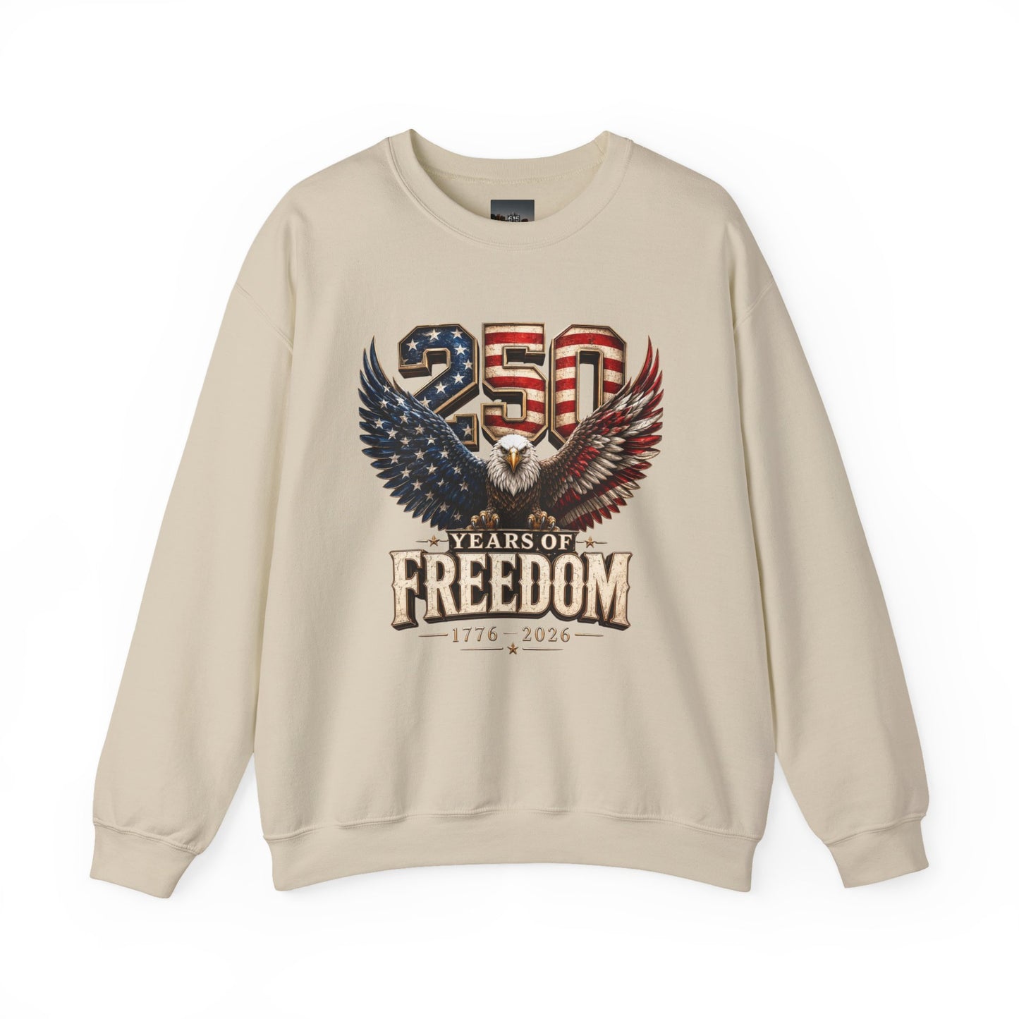 #250 250 Years of Freedom Eagle Patriotic American Flag Anniversary (1776–2026) Crewneck Sweatshirt