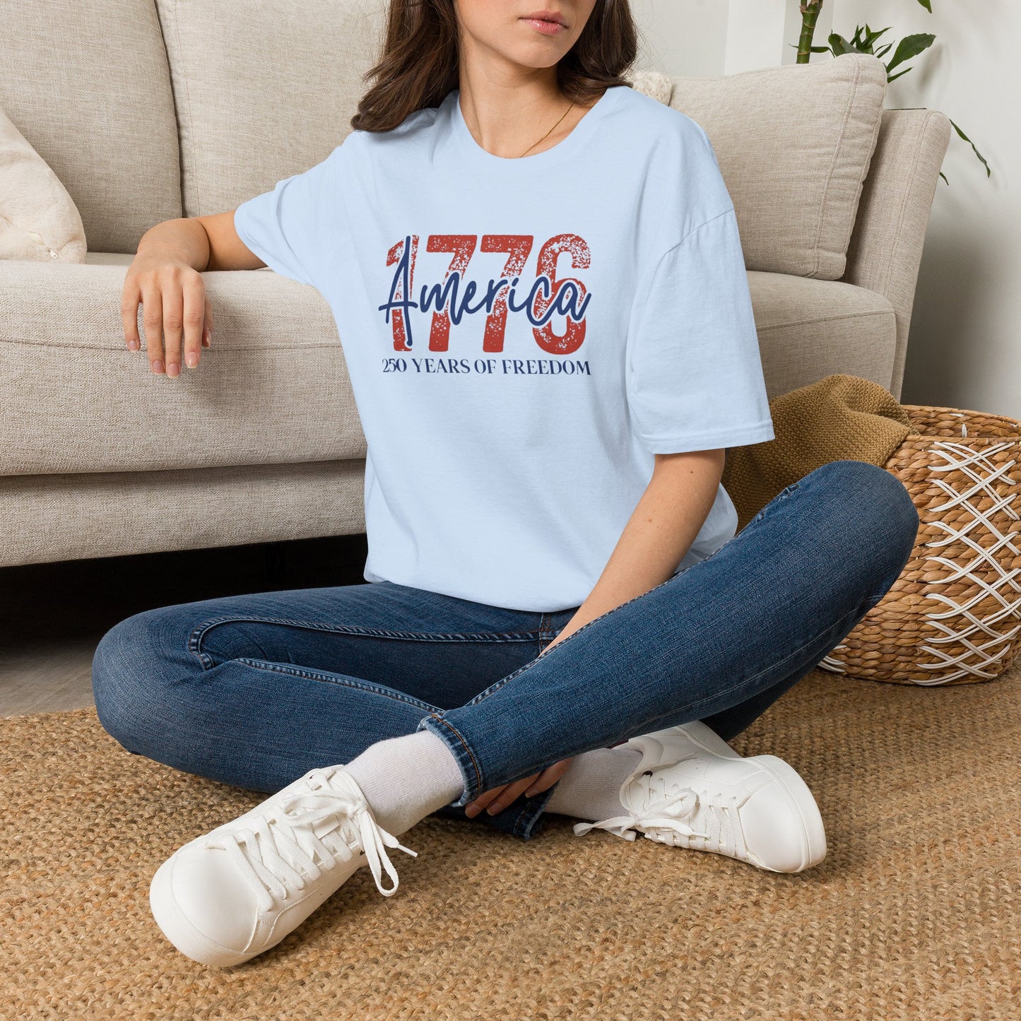 #250 1776 America: 250 Years of Freedom' Patriotic Independence Day Soft-Style Tee