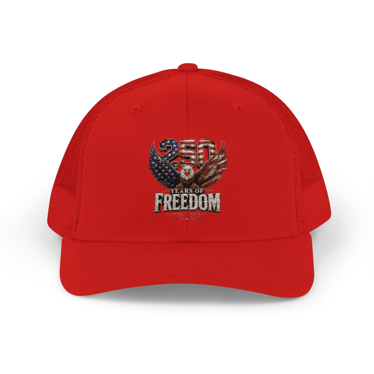 #250 250 Years of Freedom Eagle Patriotic American Flag Anniversary (1776–2026) Snapback Trucker Cap