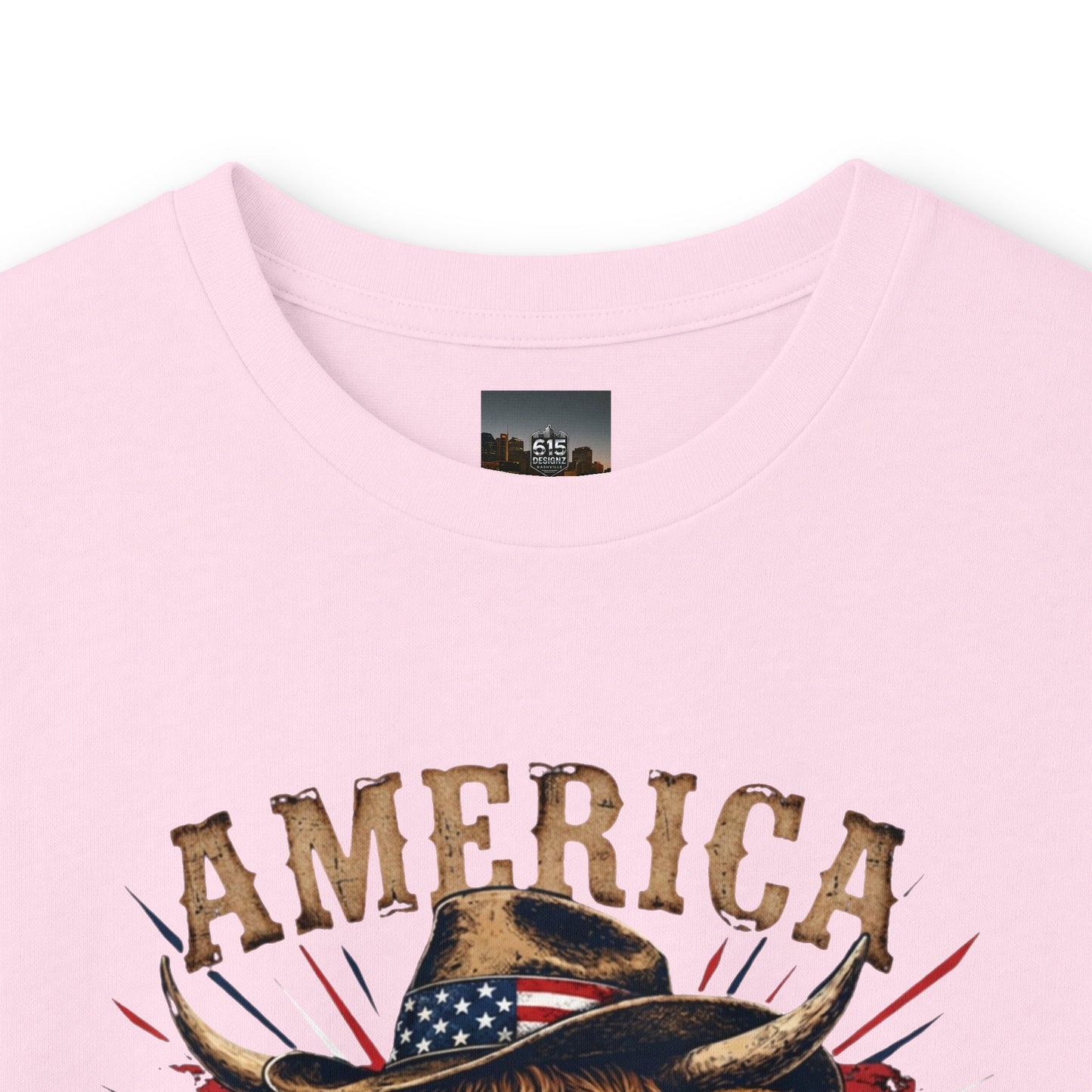 #250 America 250 Strong Patriotic Bull with American Flag Long Sleeve Tee