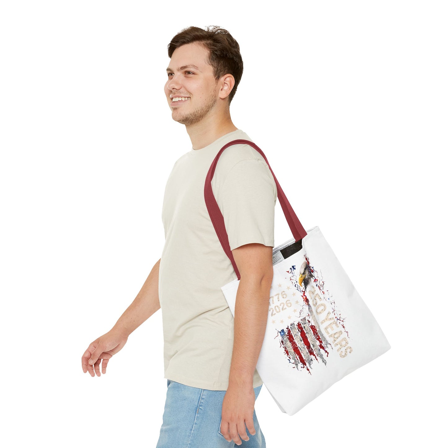 #250 1776-2026 250 Years USA Bicentennial Eagle Tote Bag