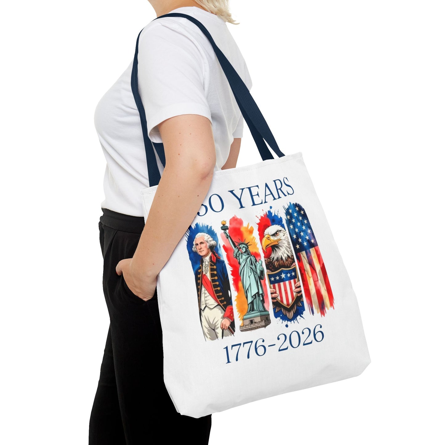 #250 250 Years American History Celebration 1776–2026 Patriotic Tote Bag