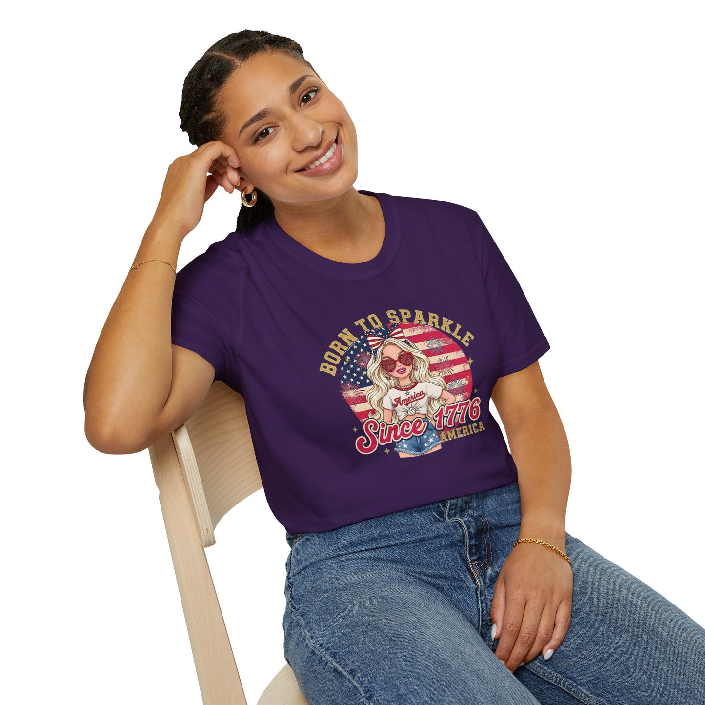 #250 "Born to Sparkle Since 1776" Patriotic T-Shirt