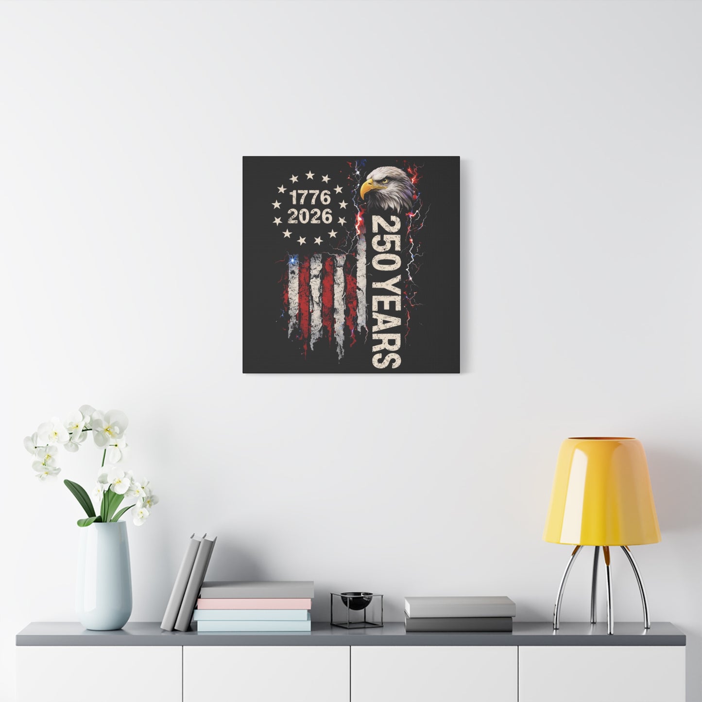 #250 1776-2026 250 Years USA Bicentennial Eagle Matte Canvas Wall Art