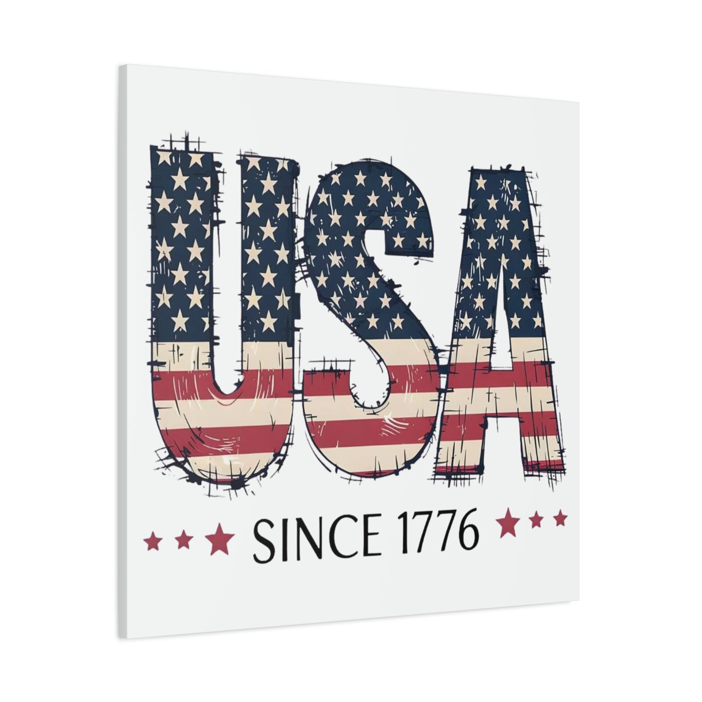 #250 USA Flag "USA Since 1776" Patriotic Matte Canvas Wall Art