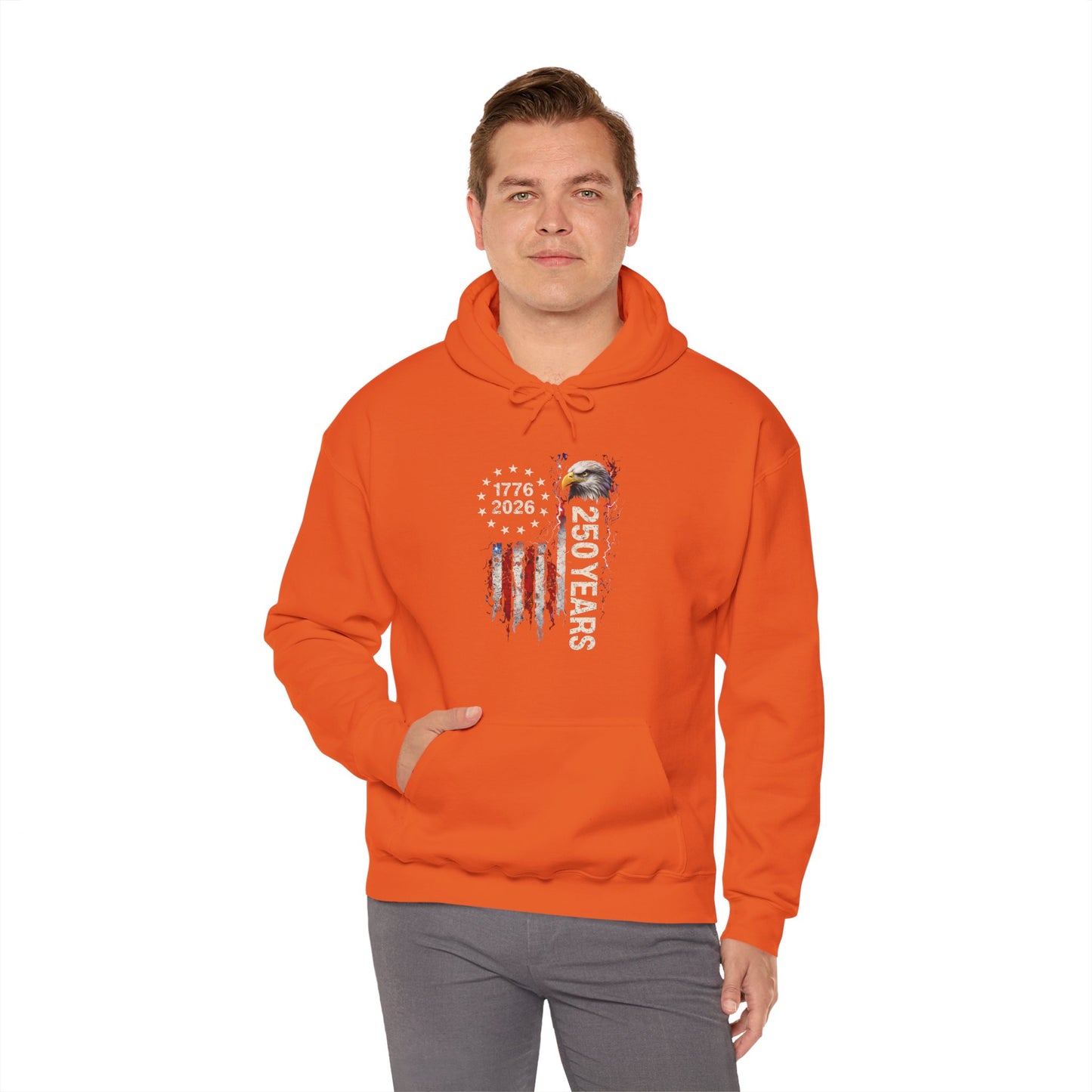 #250 1776-2026 250 Years USA Bicentennial Eagle Hoodie
