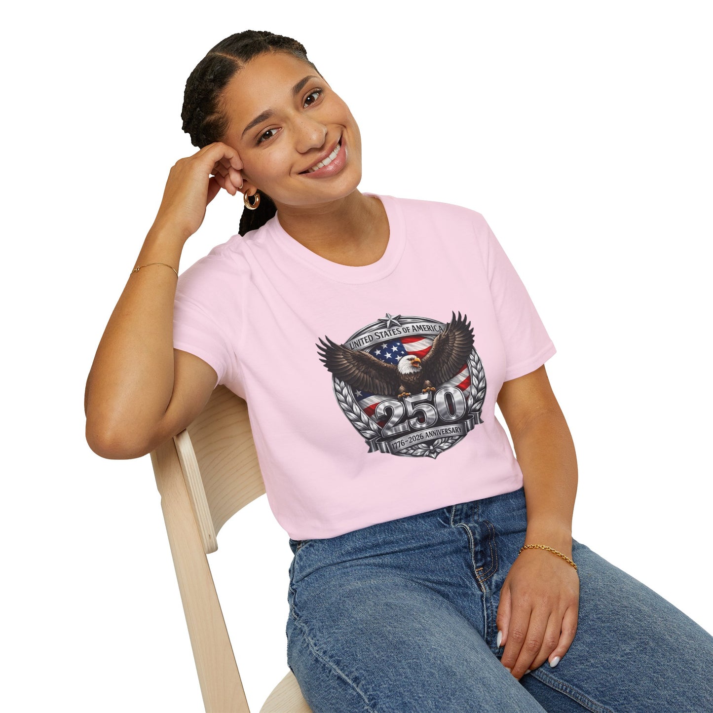 #250 Patriotic Bald Eagle 250 United States Emblem T-Shirt
