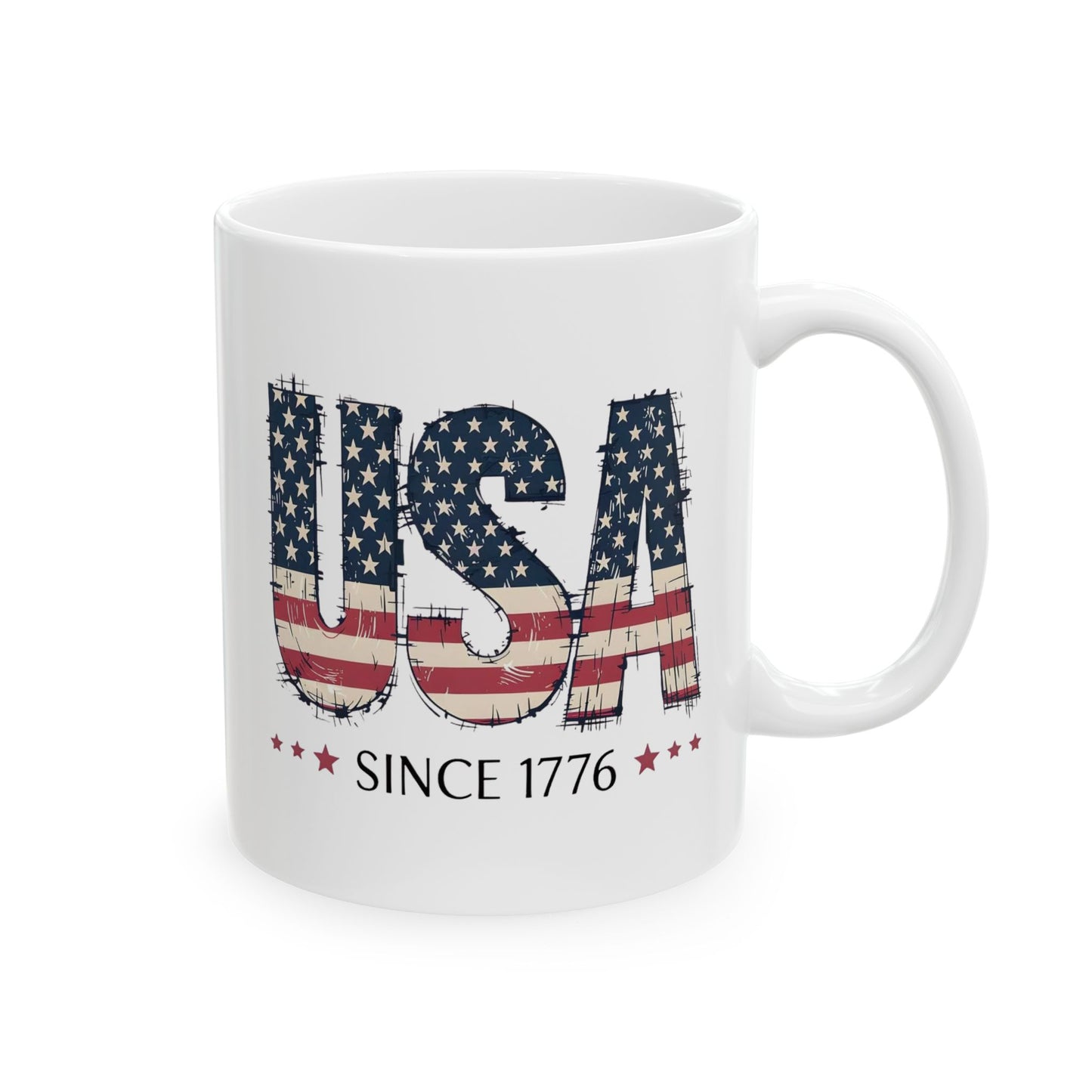 #250 USA Flag "USA Since 1776" Patriotic 'Ceramic Mug Coffee Cup (11oz, 15oz)