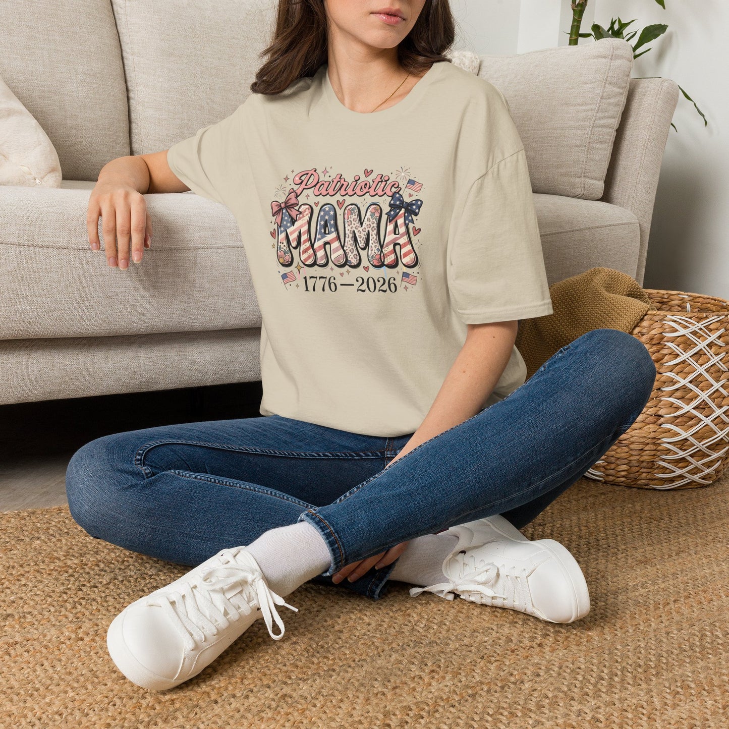 #250 Patriotic Mama 1776–2026 American Flag T-Shirt