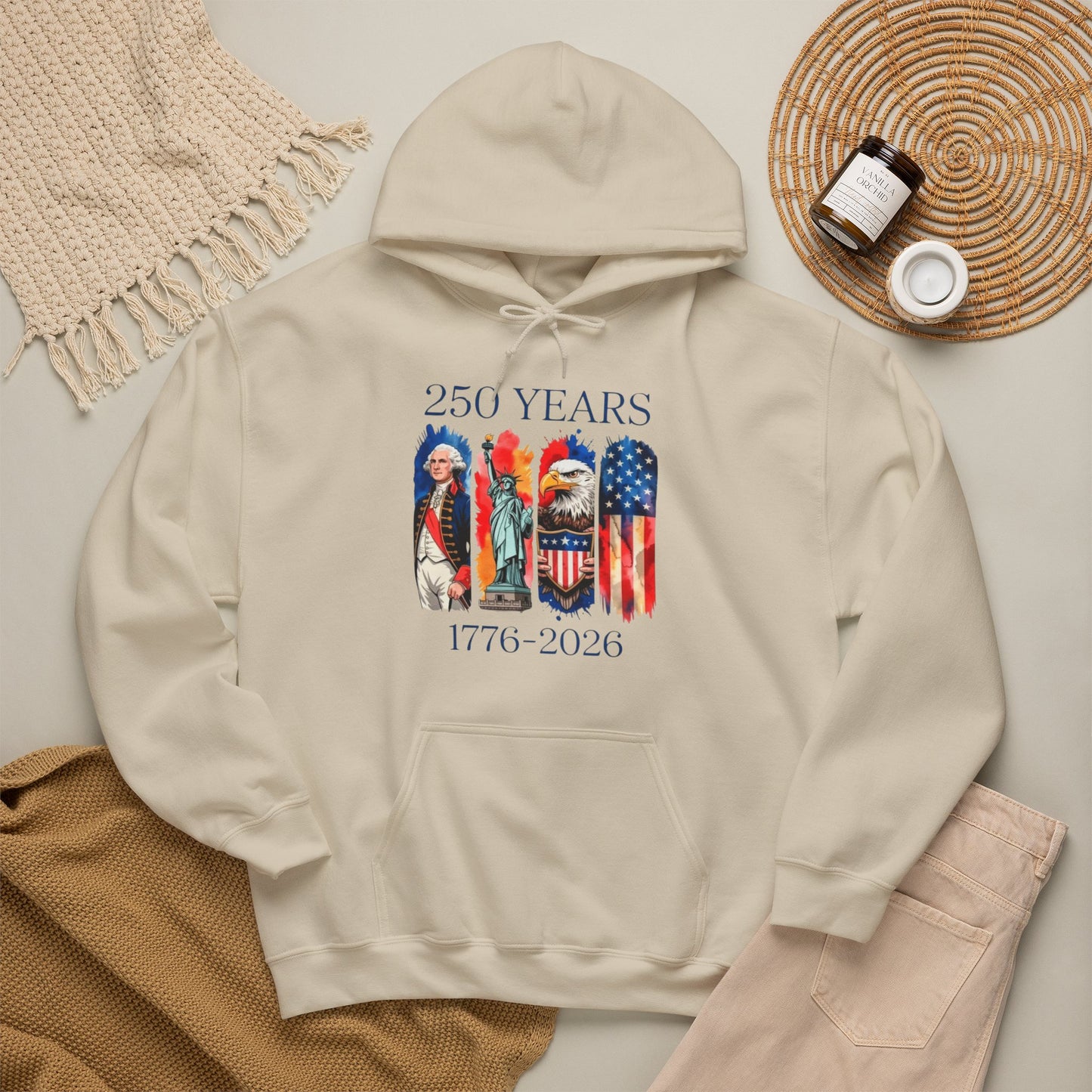 #250 250 Years American History Celebration 1776–2026 Patriotic Hoodie