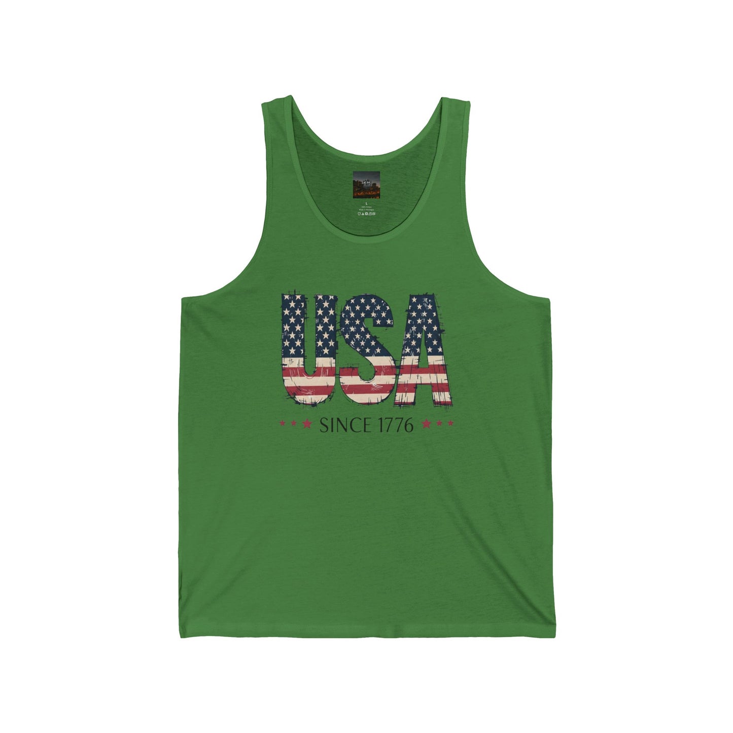 #250 USA Flag "USA Since 1776" Patriotic Jersey Tank Top